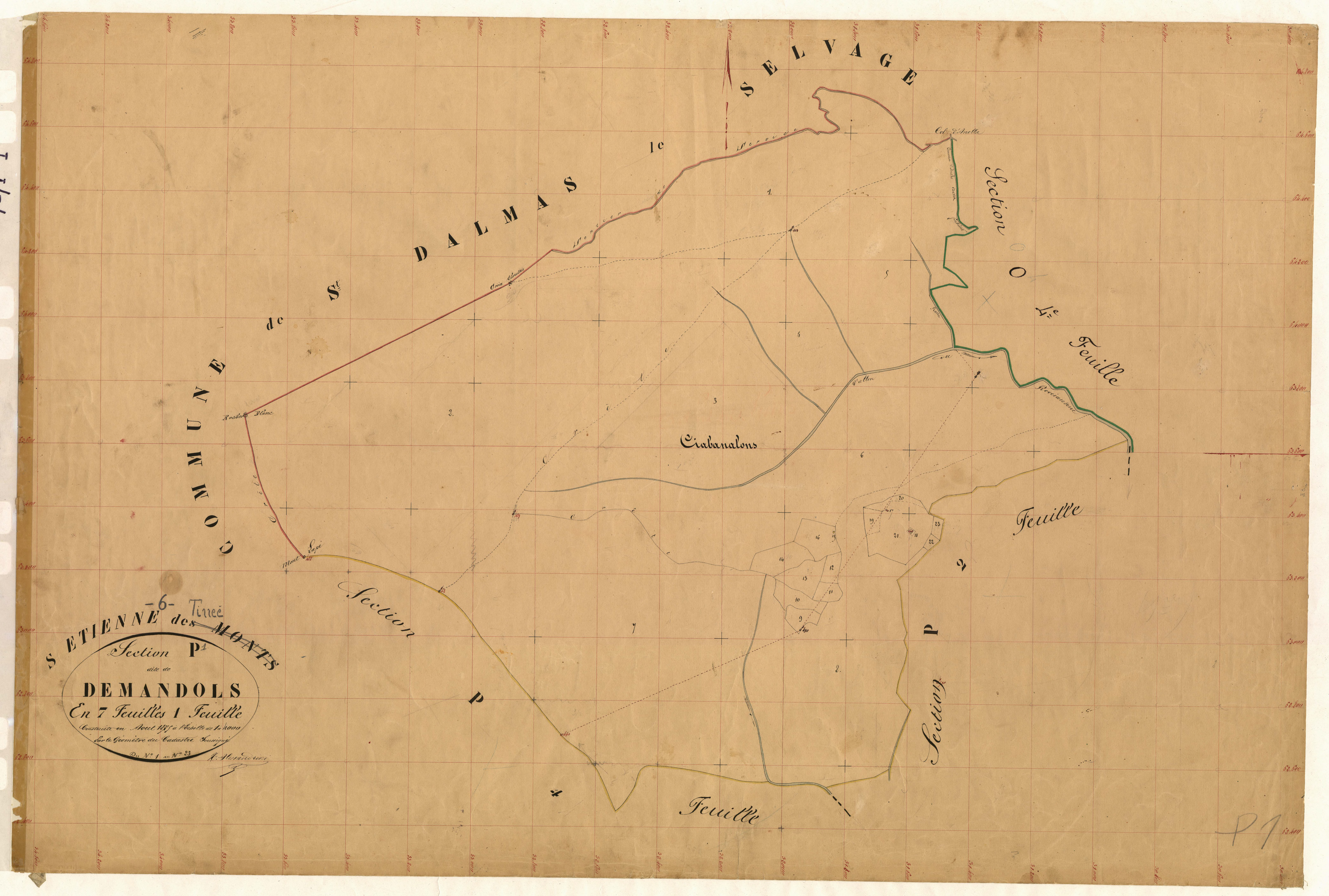 Demandols. - Plan de section, P1