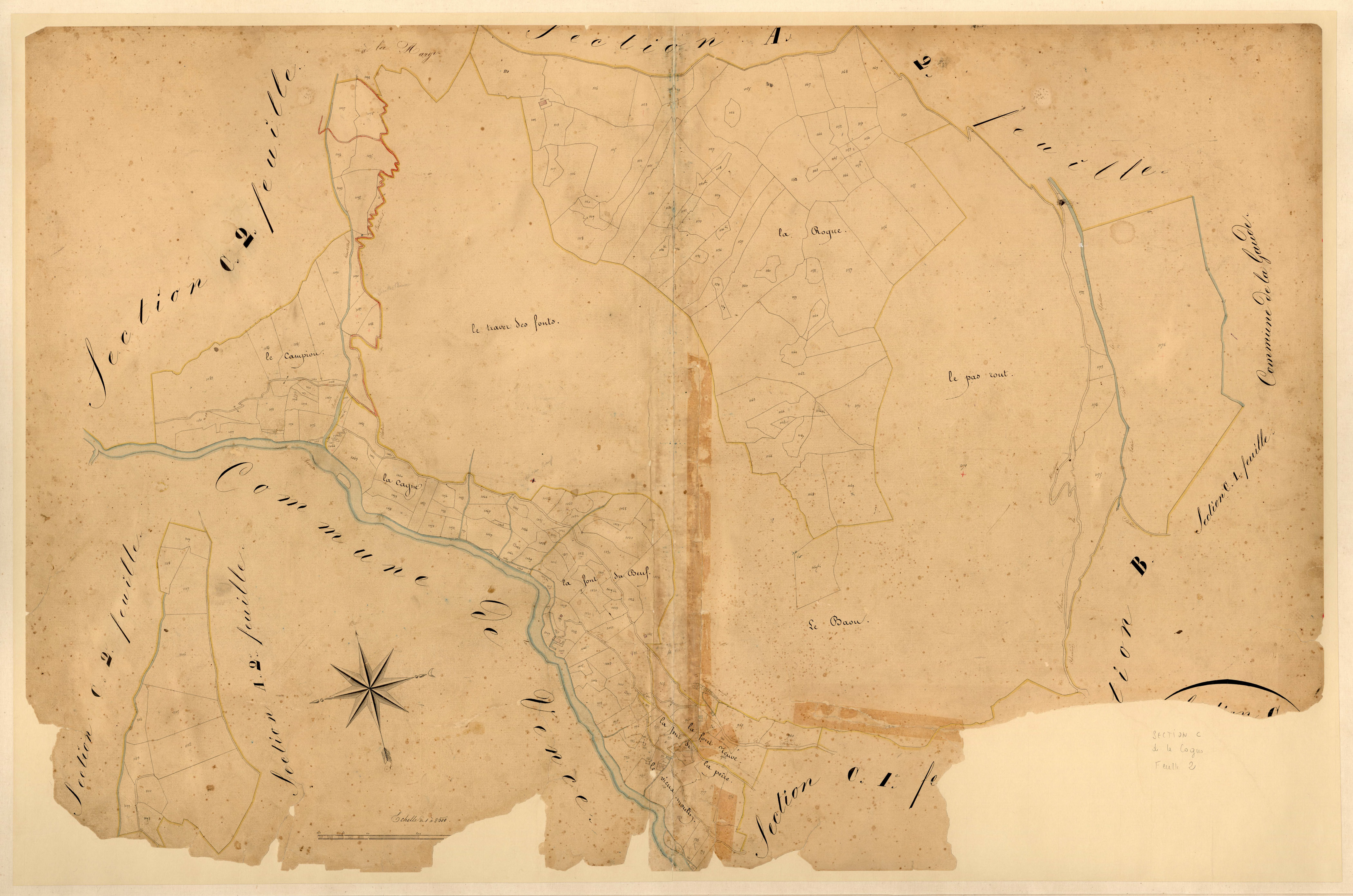 La Cagne et les Prés. - Plan de section, C2
