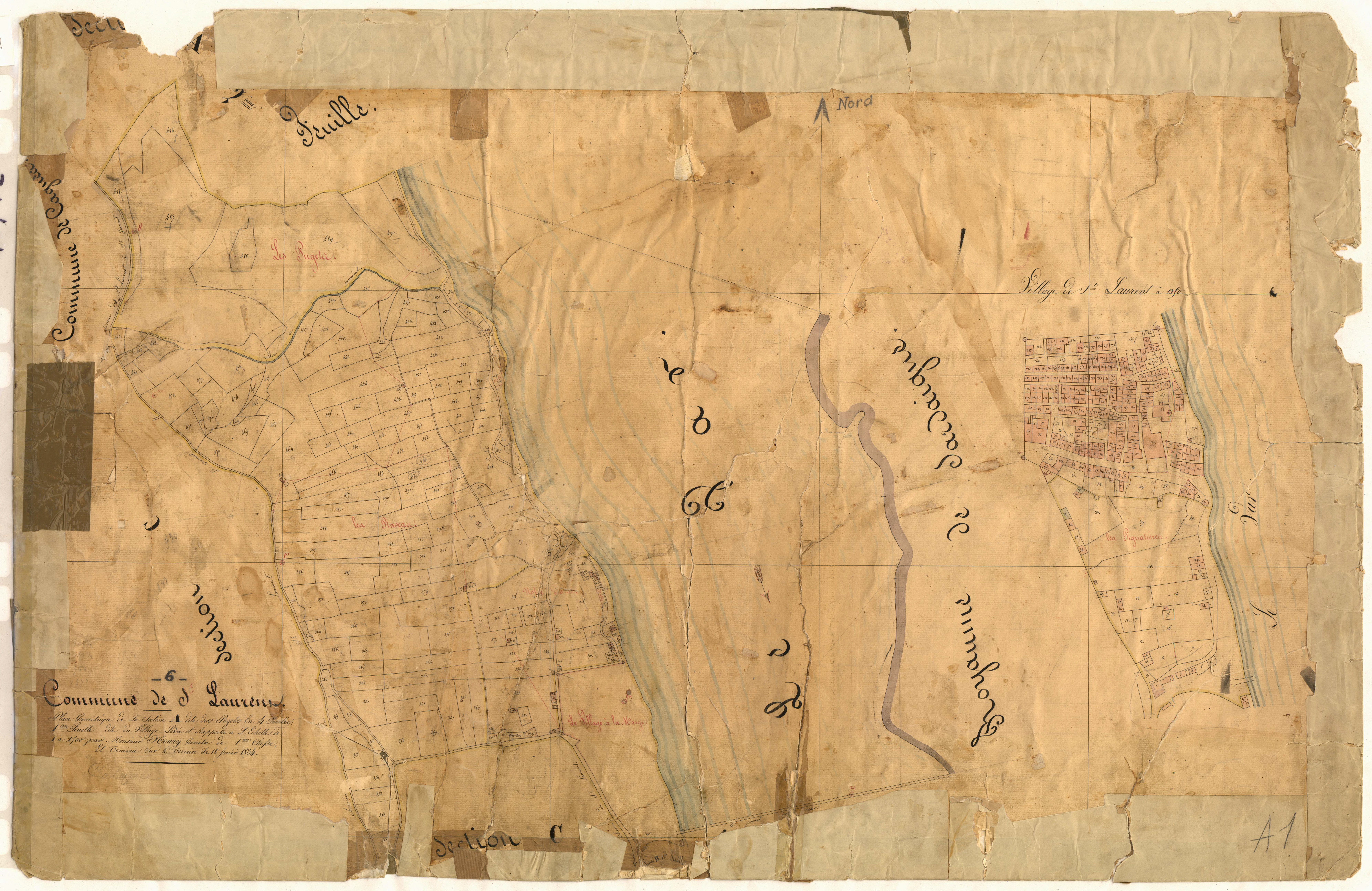 Les Pugets. - Plan de section, A1