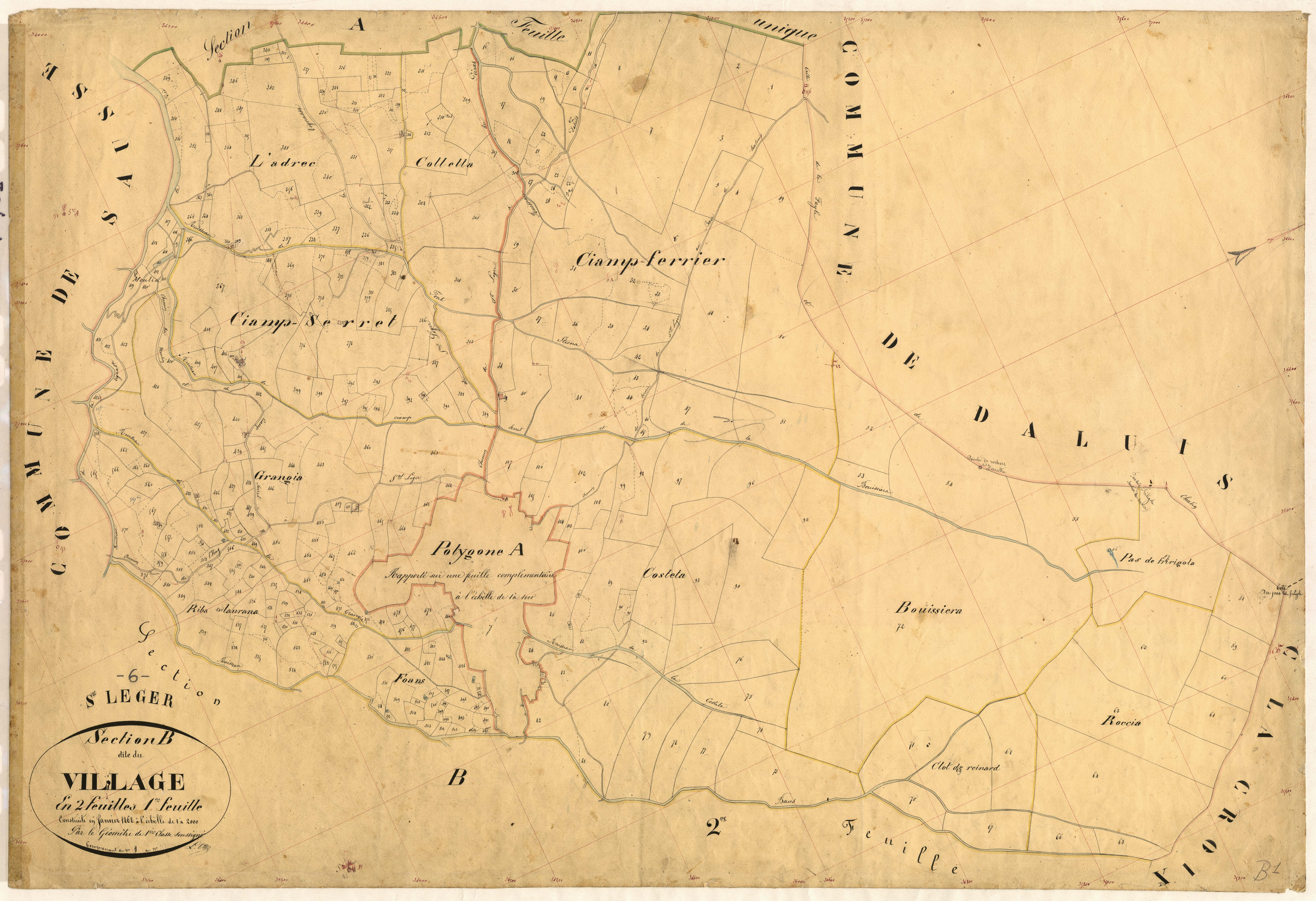 Le Village. - Plan de section, B1