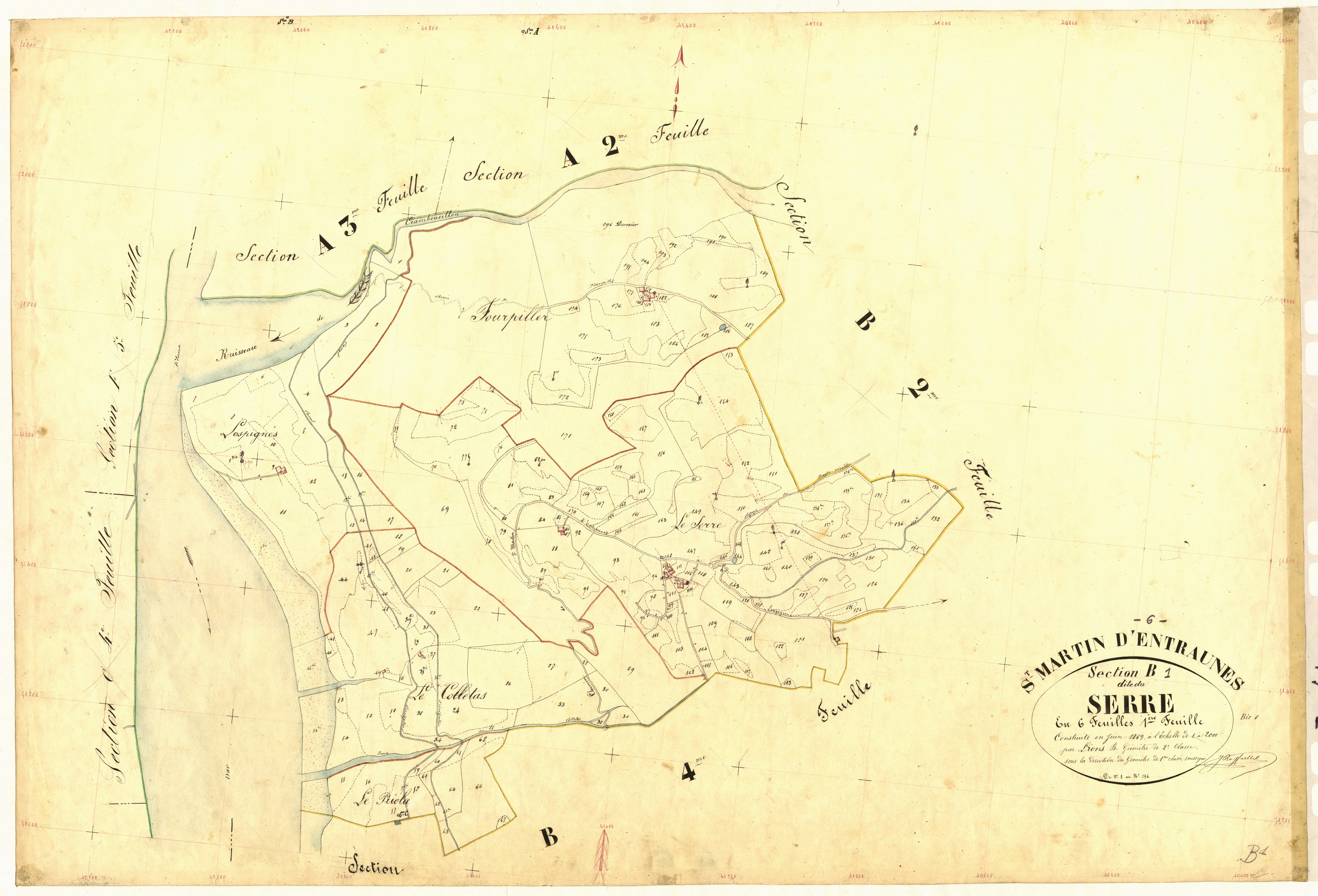 Le Serre. - Plan de section, B1