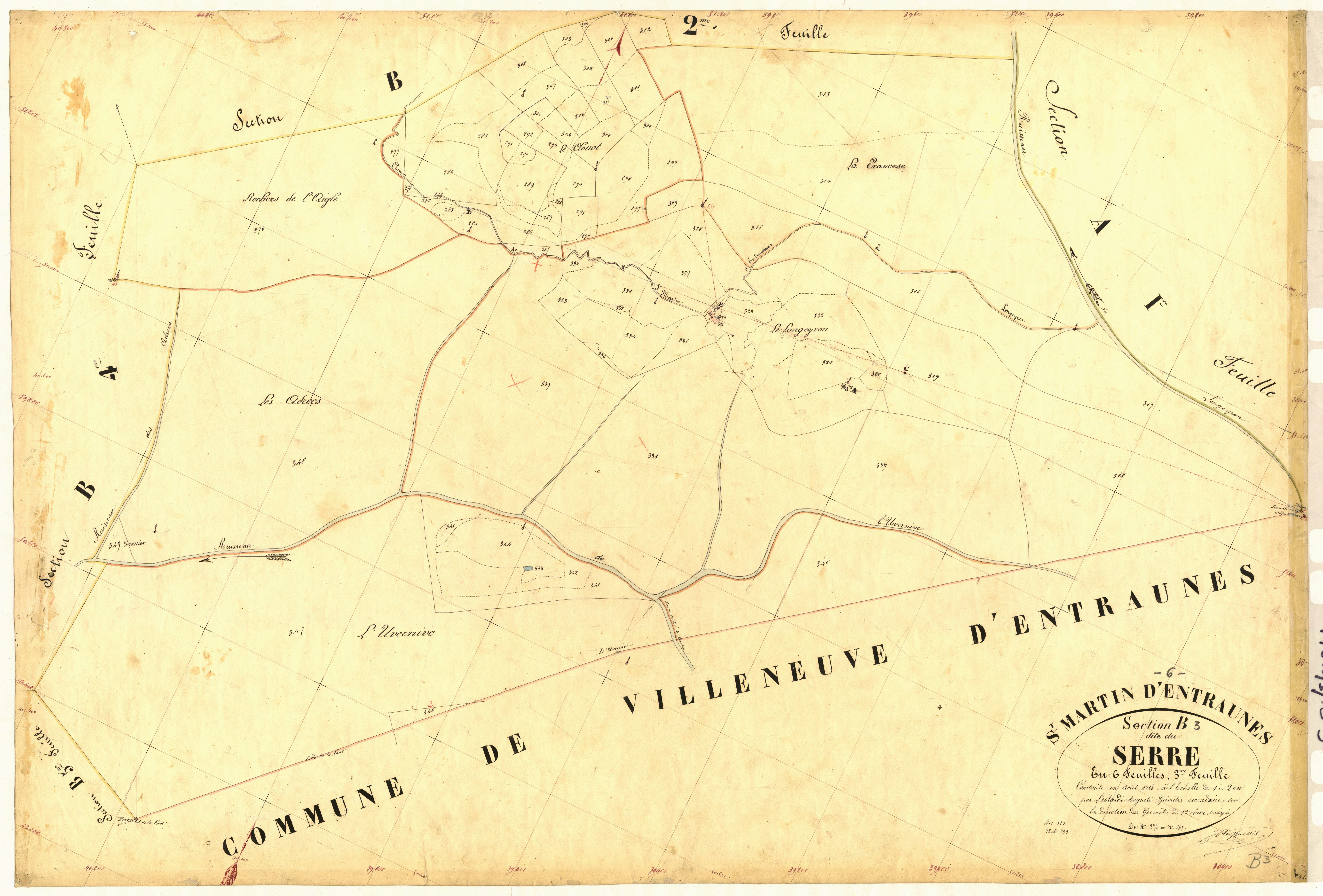 Le Serre. - Plan de section, B3