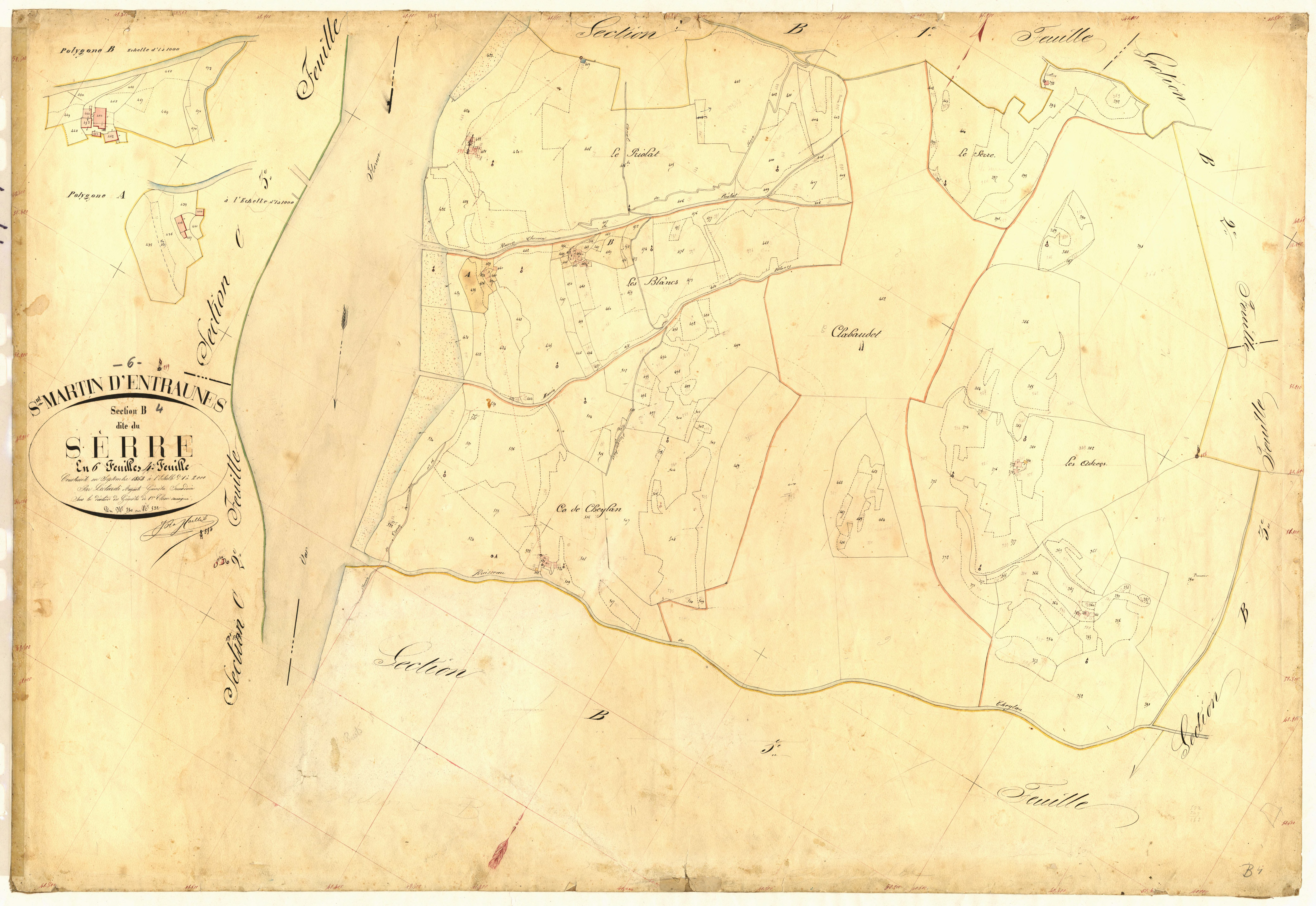 Le Serre. - Plan de section, B4