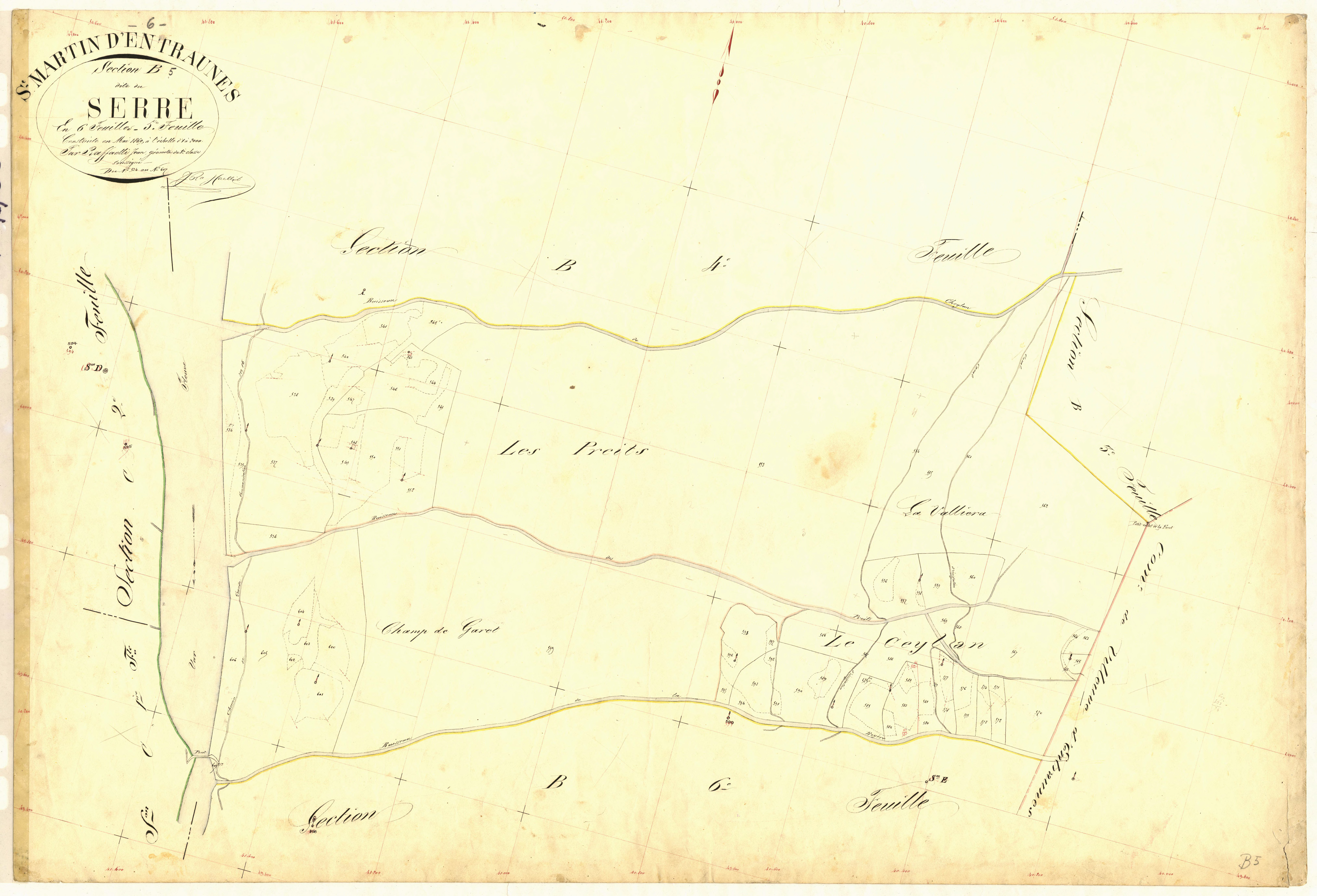 Le Serre. - Plan de section, B5