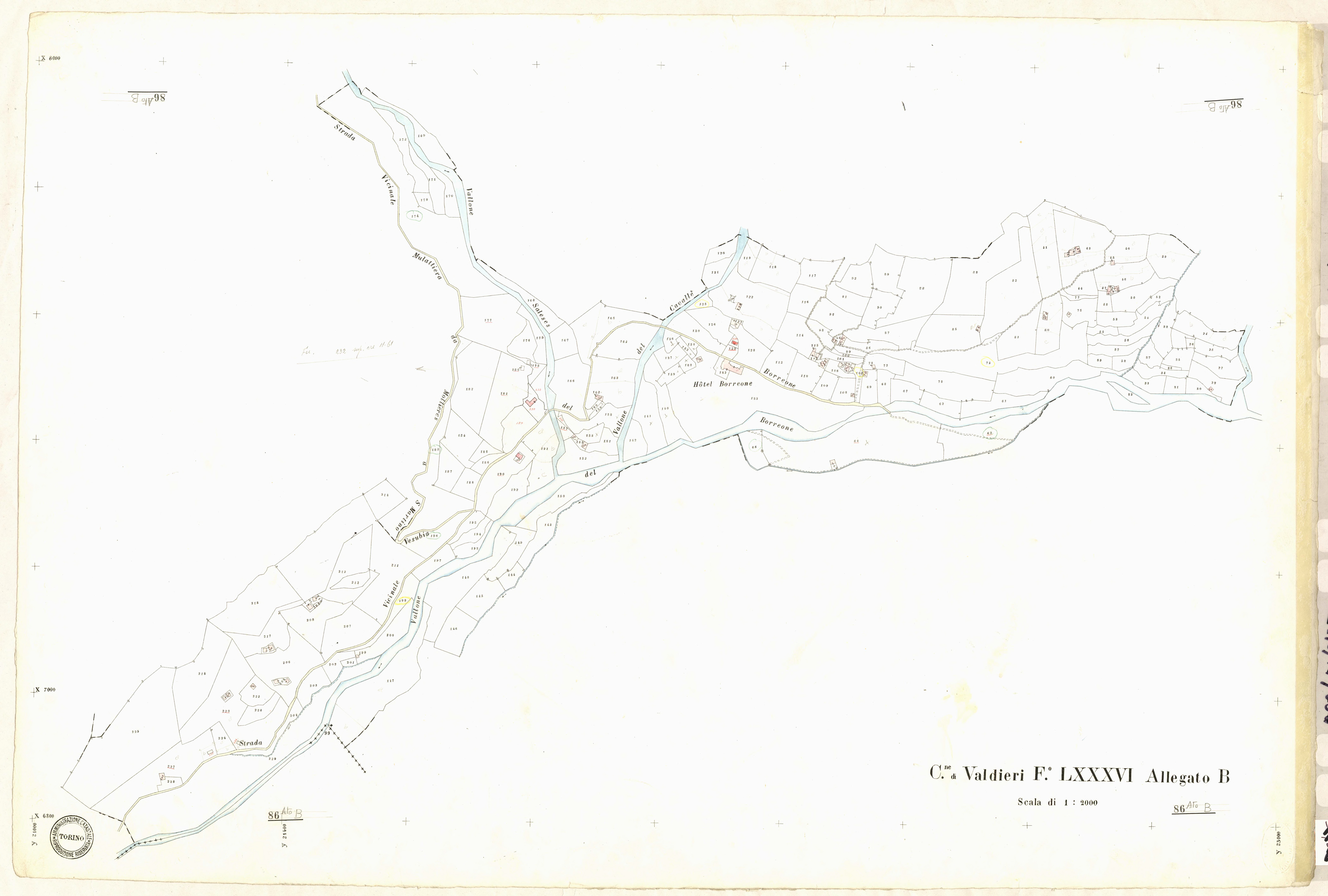 (développement) . - Plan de section, LXXXVI(d)