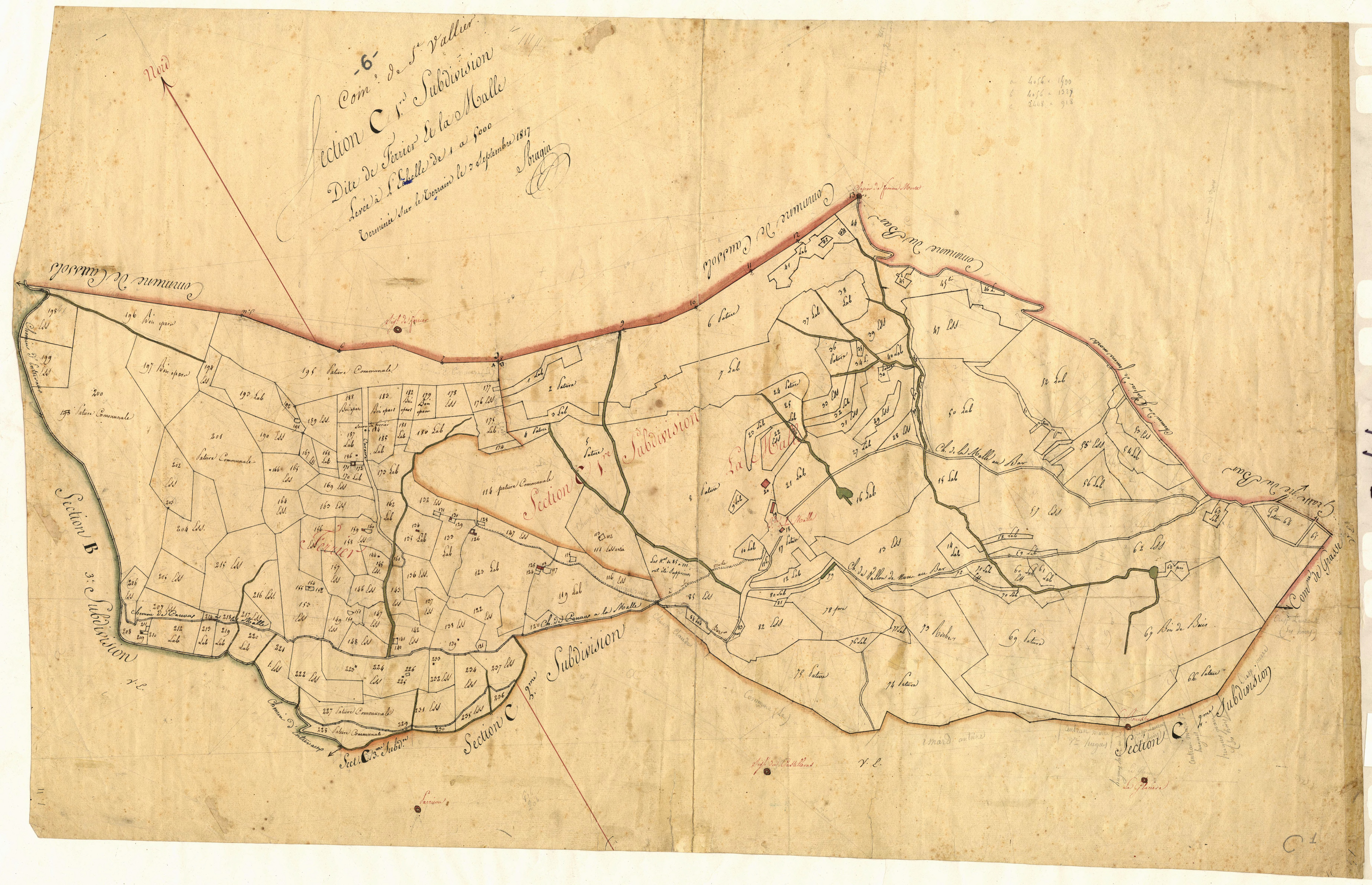 Ferrier et la Malle. - Plan de section, C1