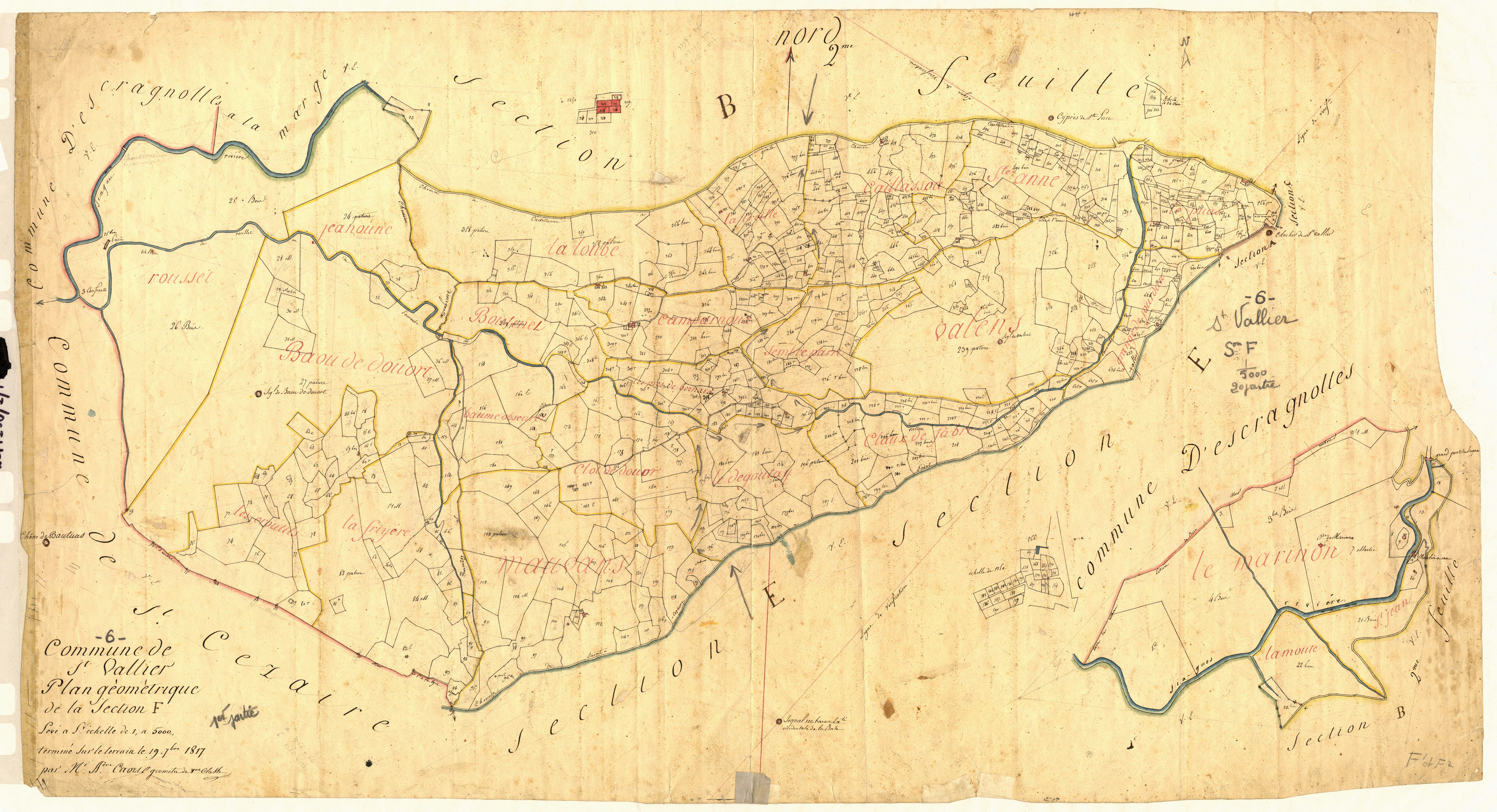 Plan de section, F