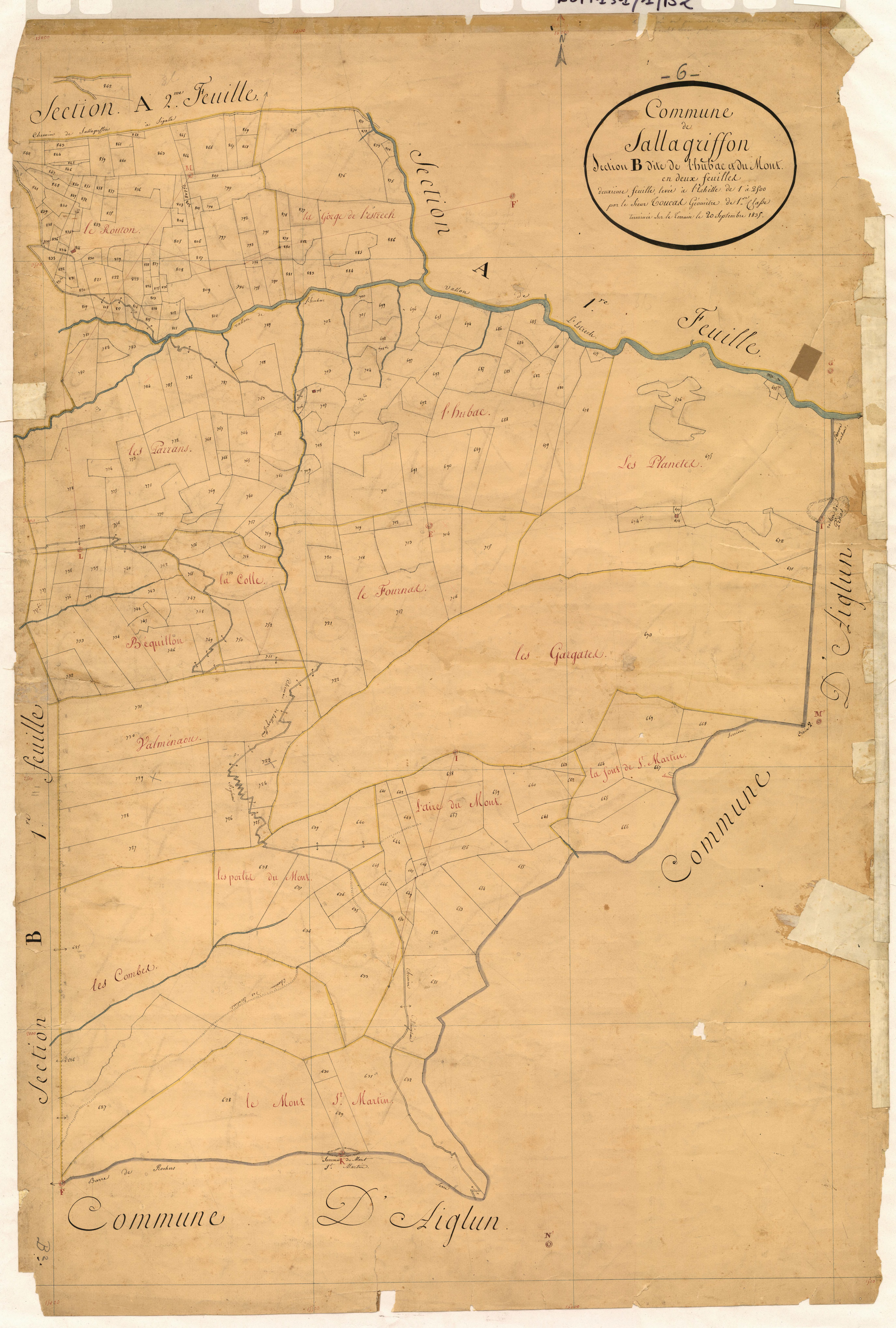 L'Hubac et le Mont. - Plan de section, B2