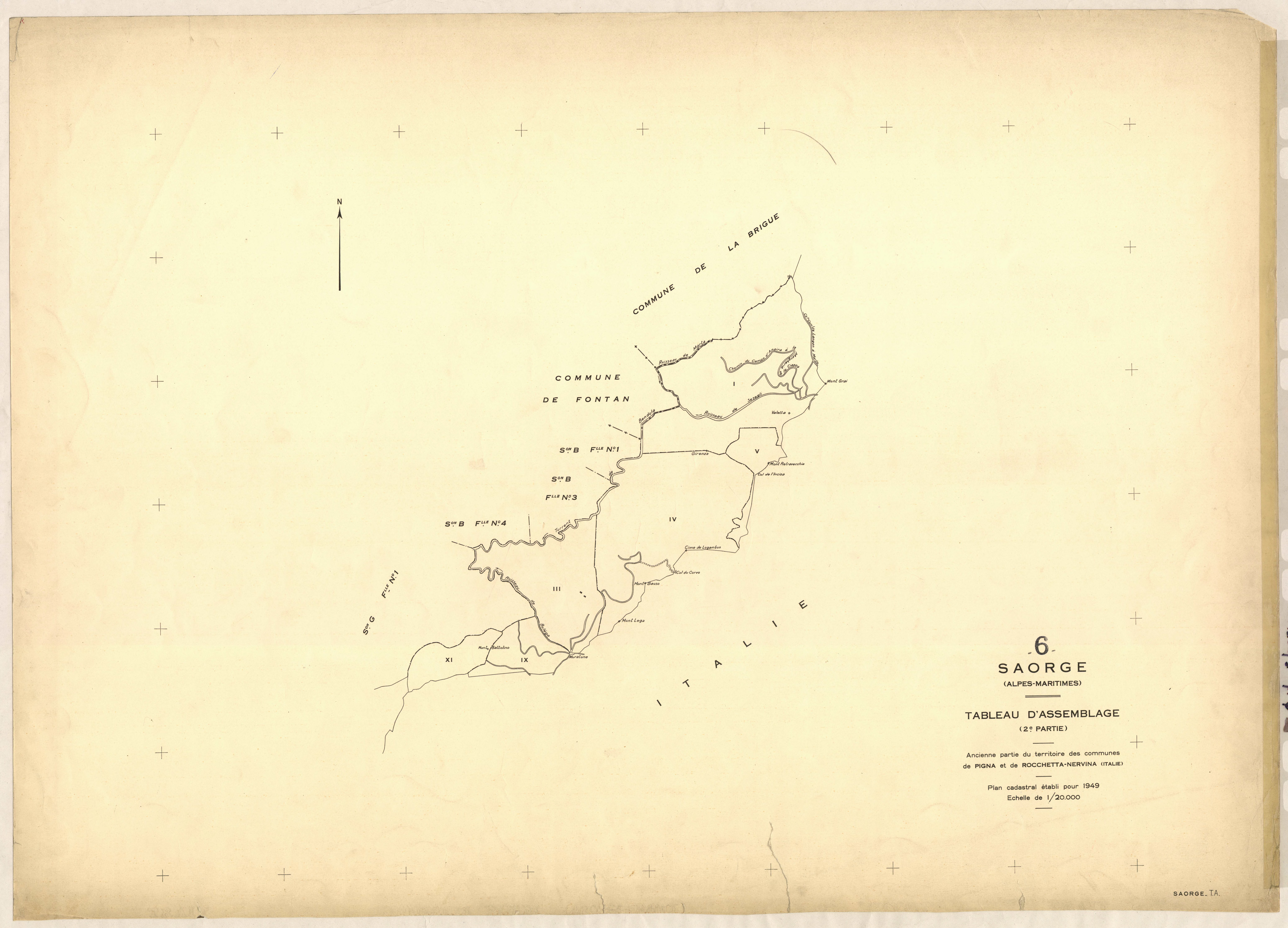 Tableau d'assemblage : origine Pigna et Rocchetta-Nervina. - TA
