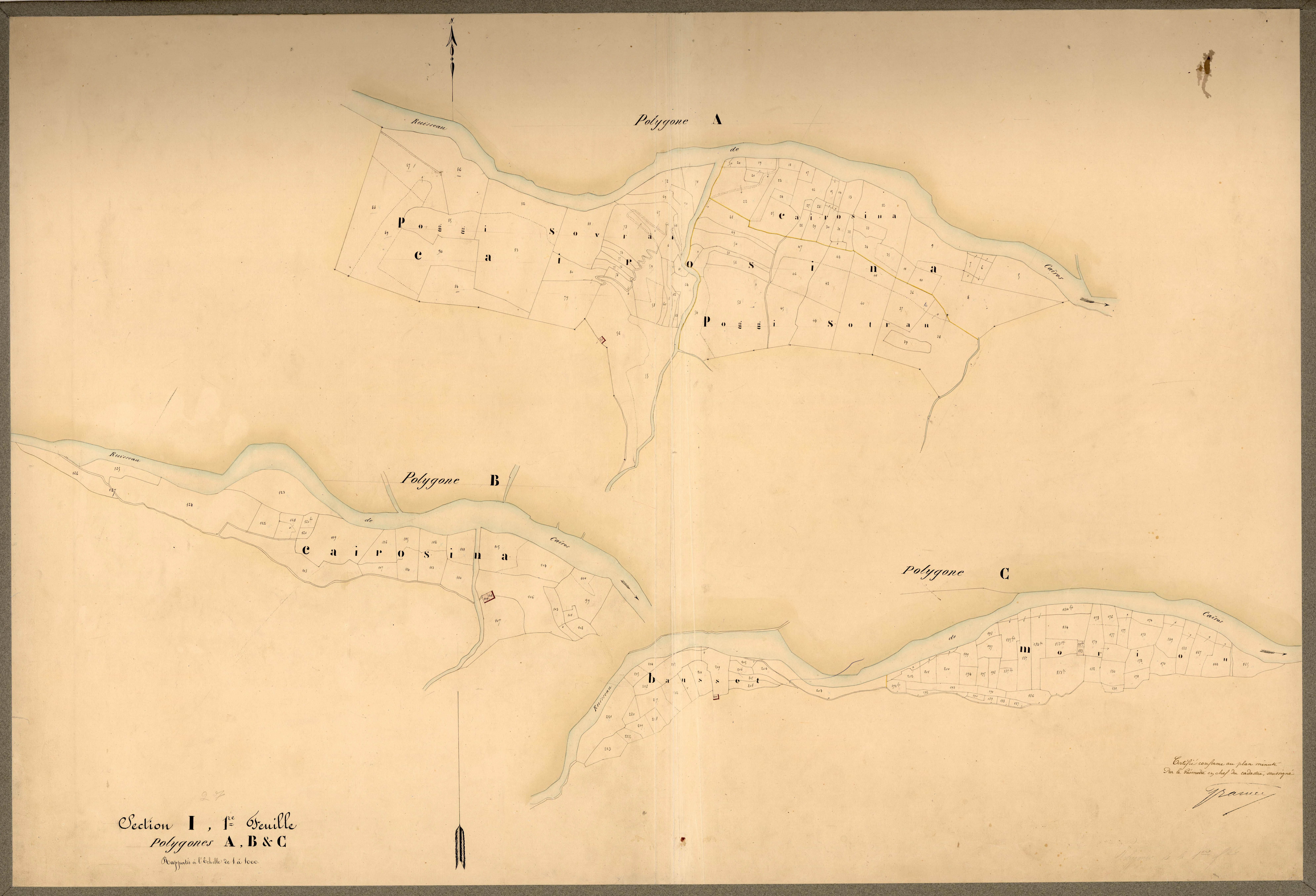 Cairos (développement). - Plan de section, I1(d)