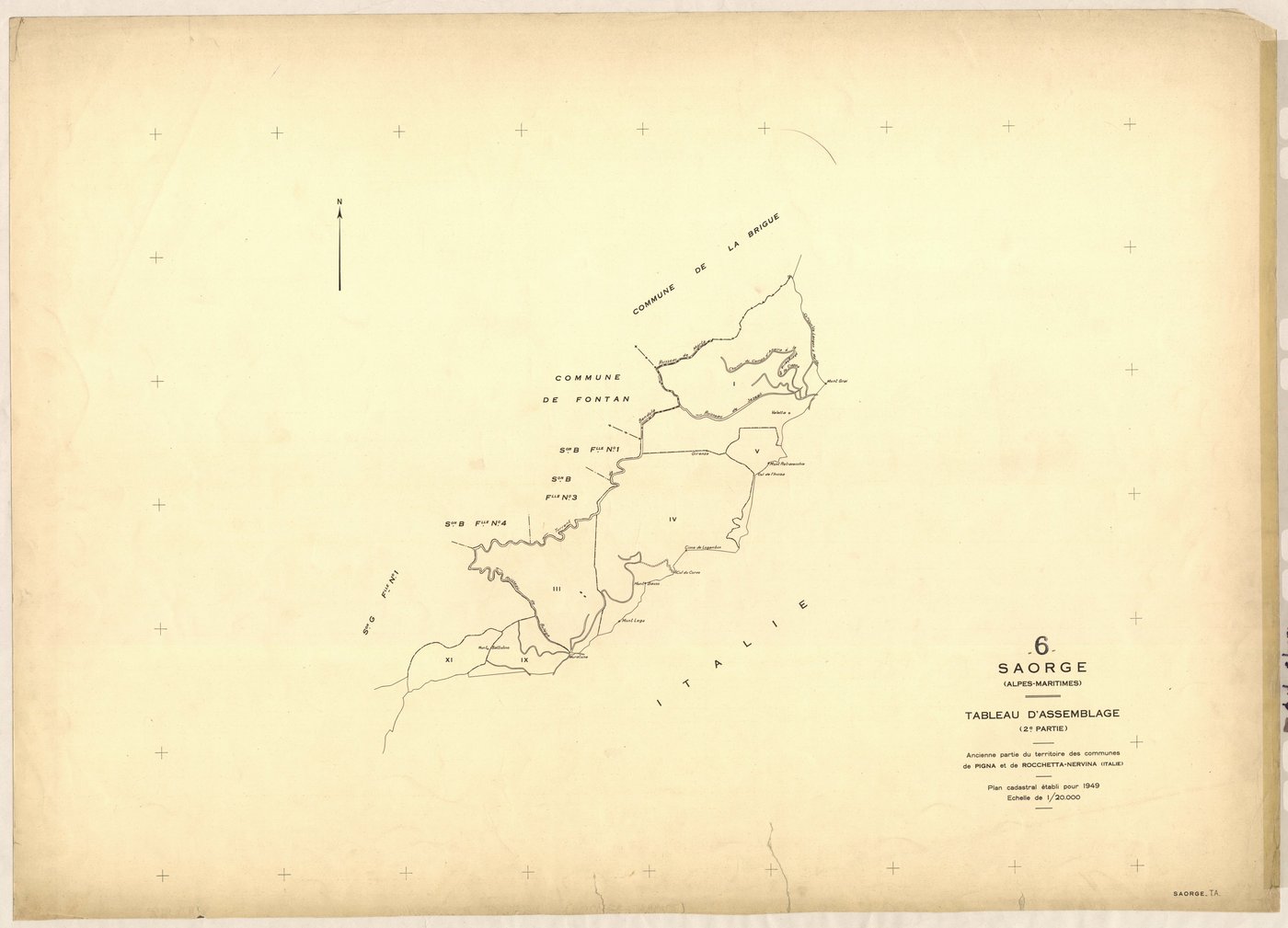 Tableau d'assemblage : origine Pigna et Rocchetta-Nervina. - TA