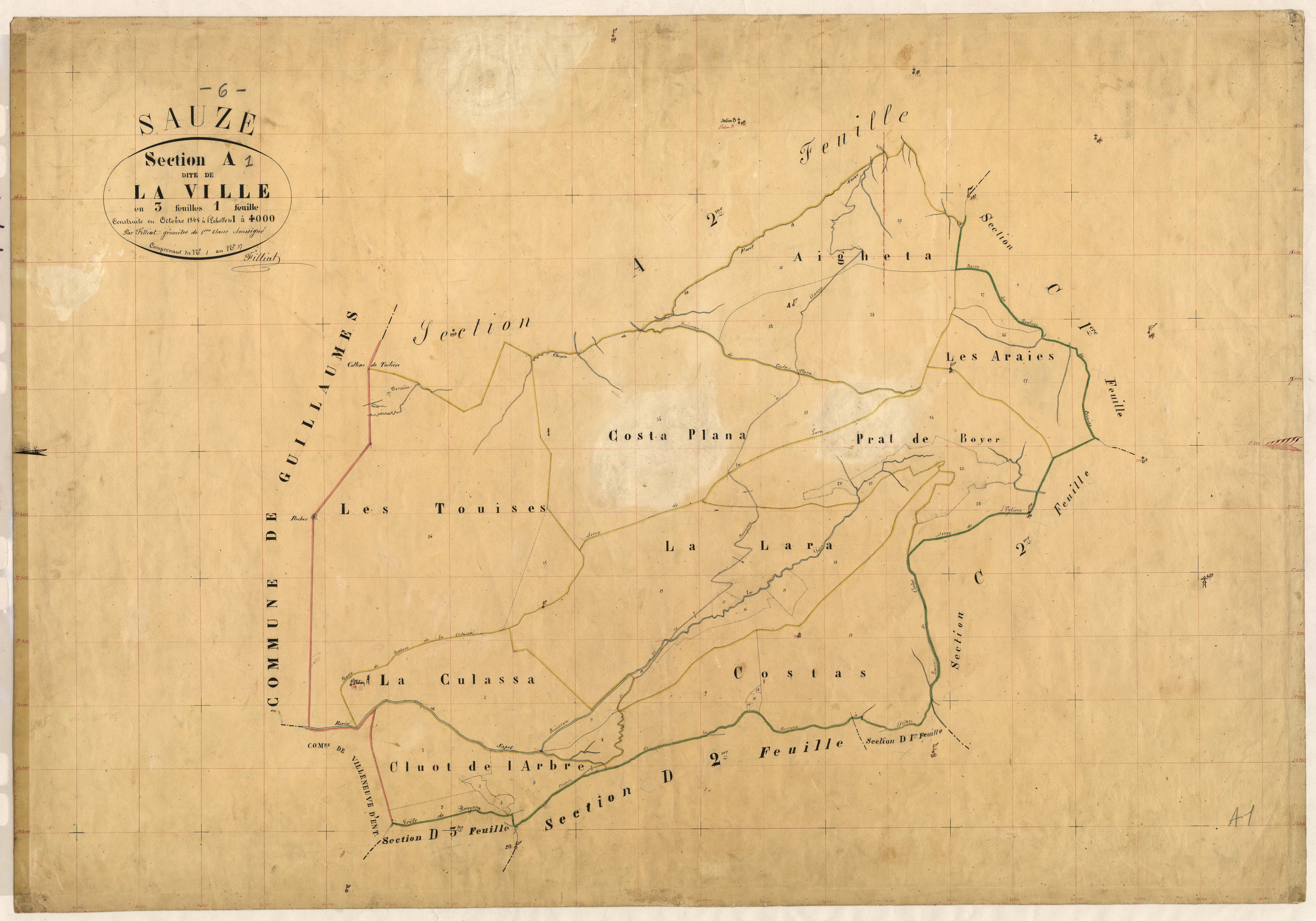 La Ville. - Plan de section, A1