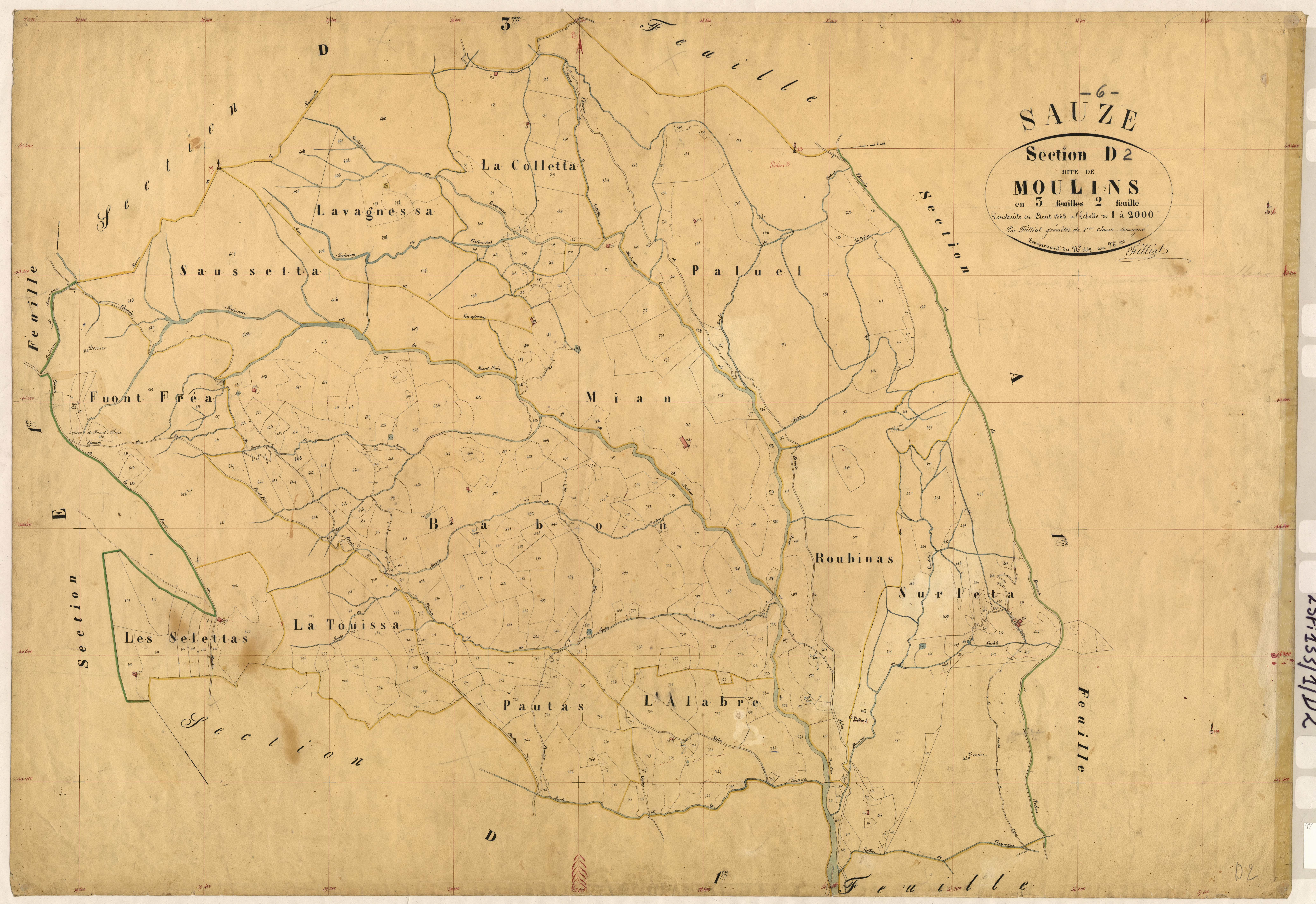 Moulins. - Plan de section, D2