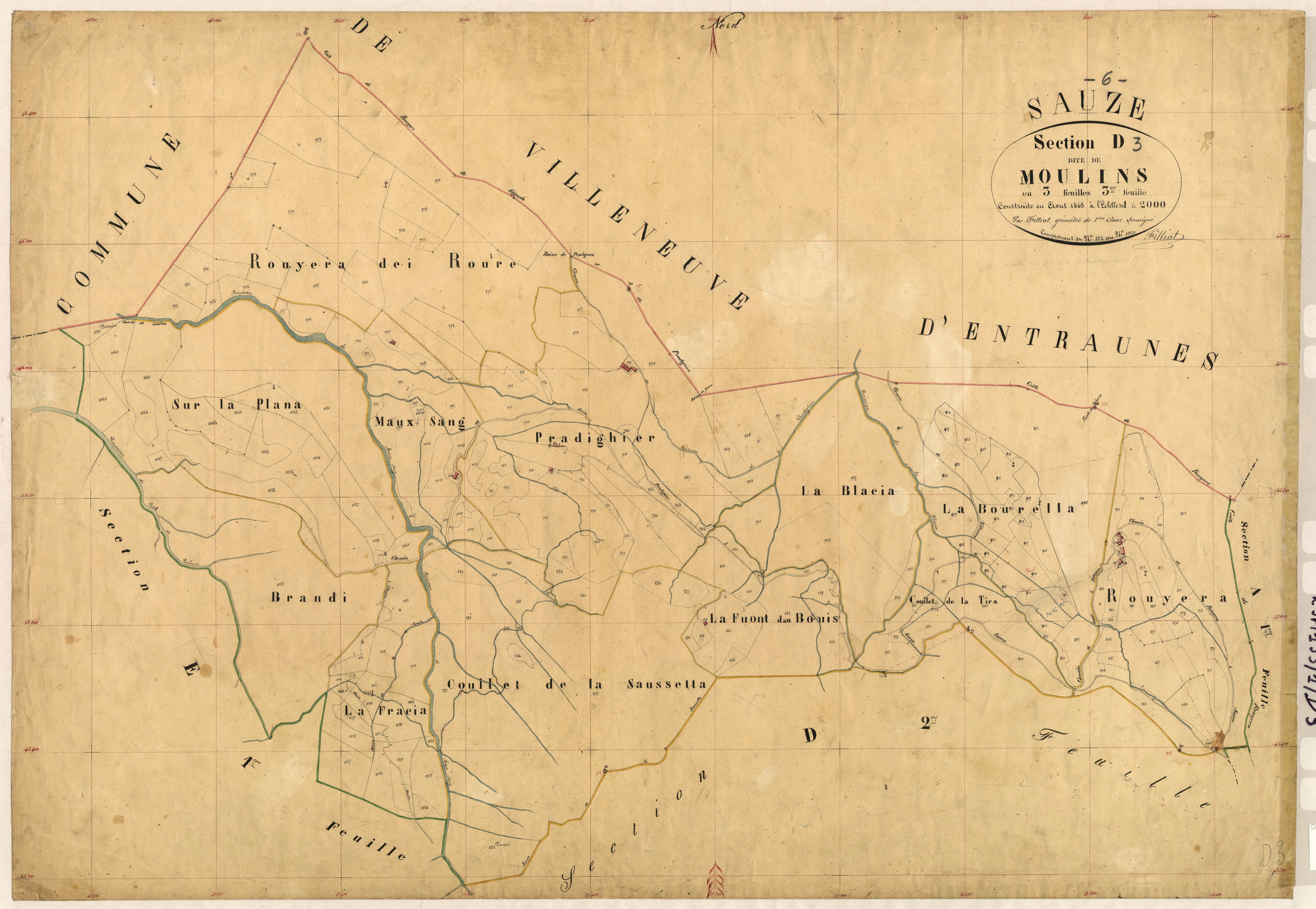 Moulins. - Plan de section, D3