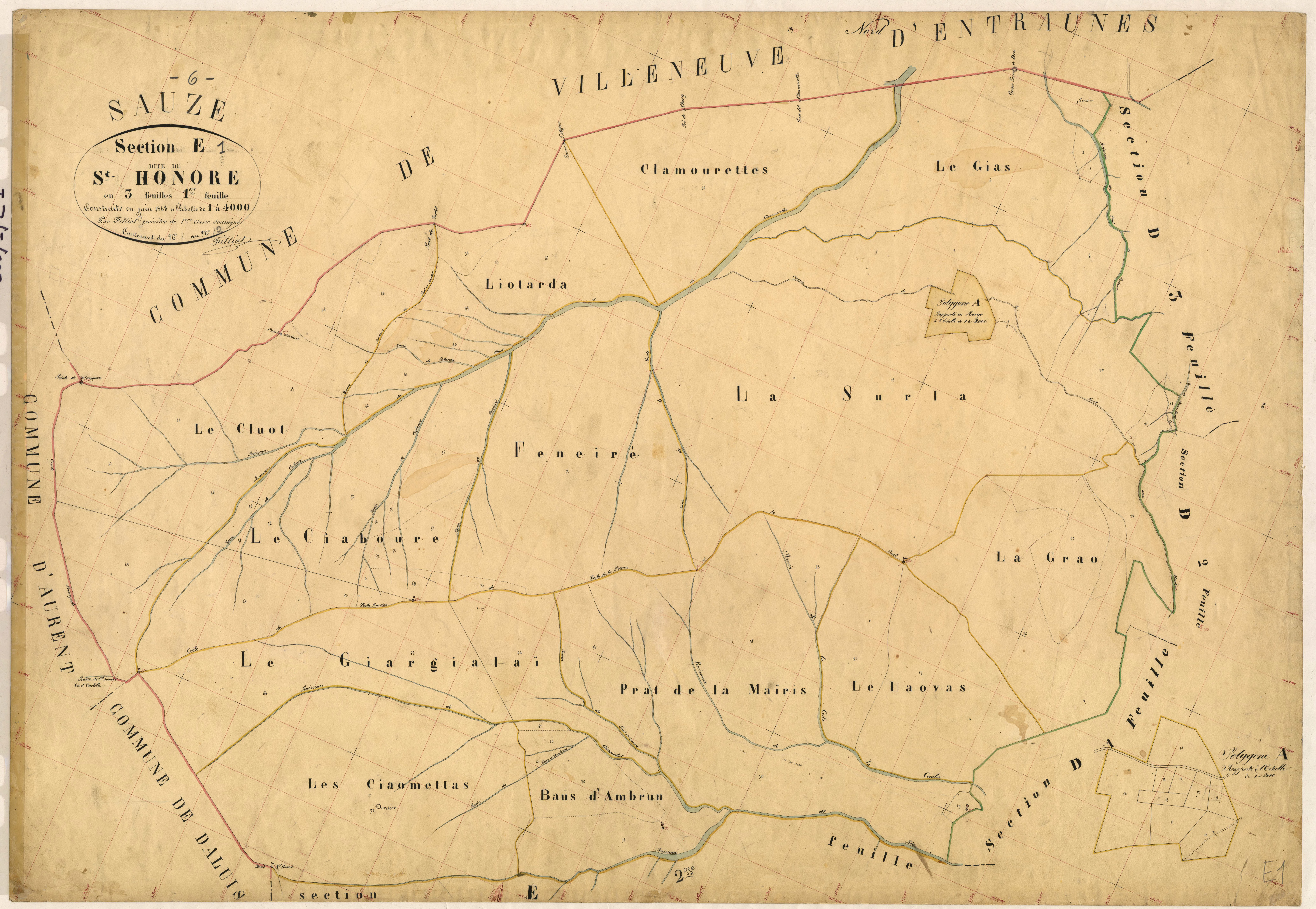 Saint-Honoré. - Plan de section, E1