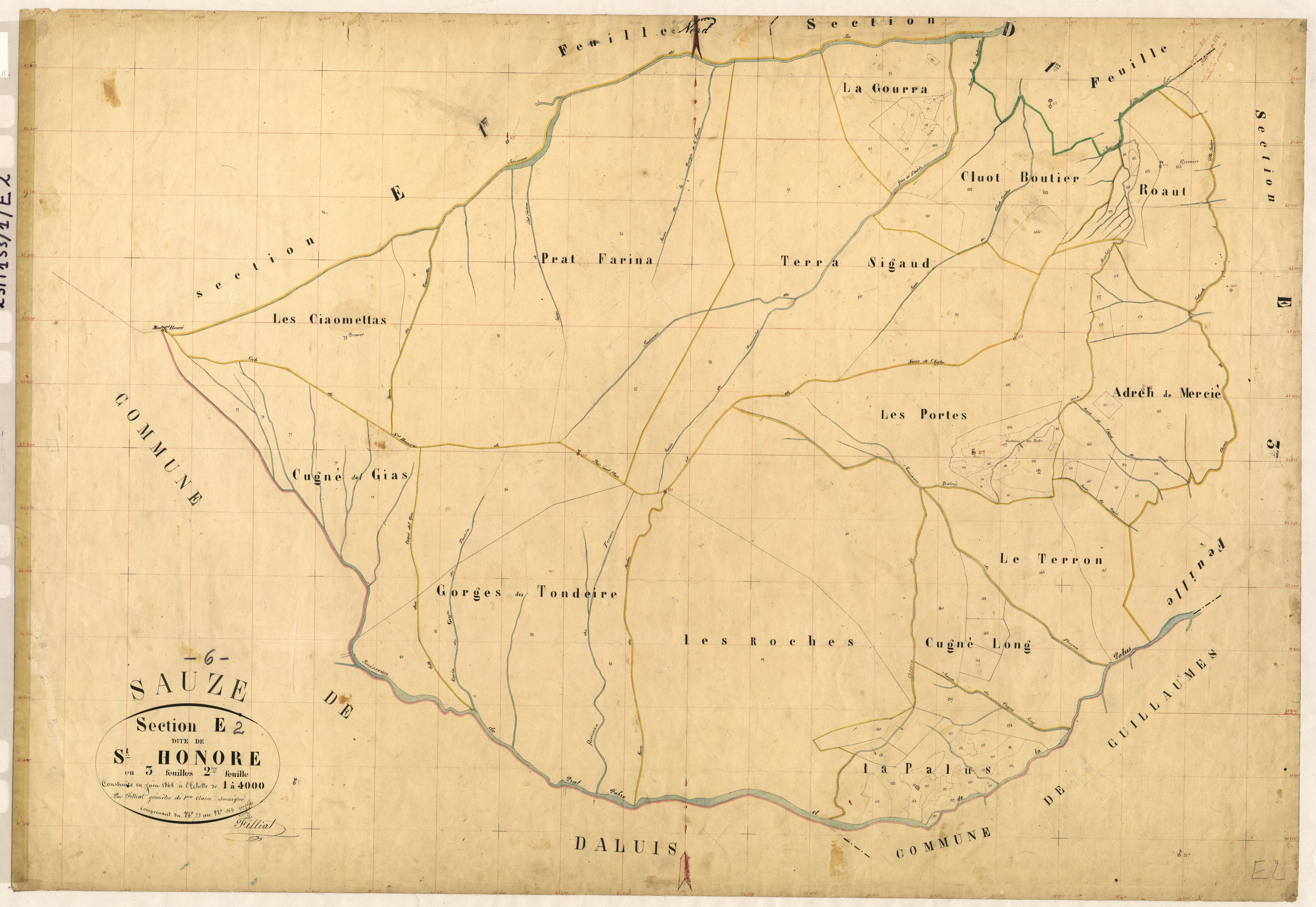 Saint-Honoré. - Plan de section, E2