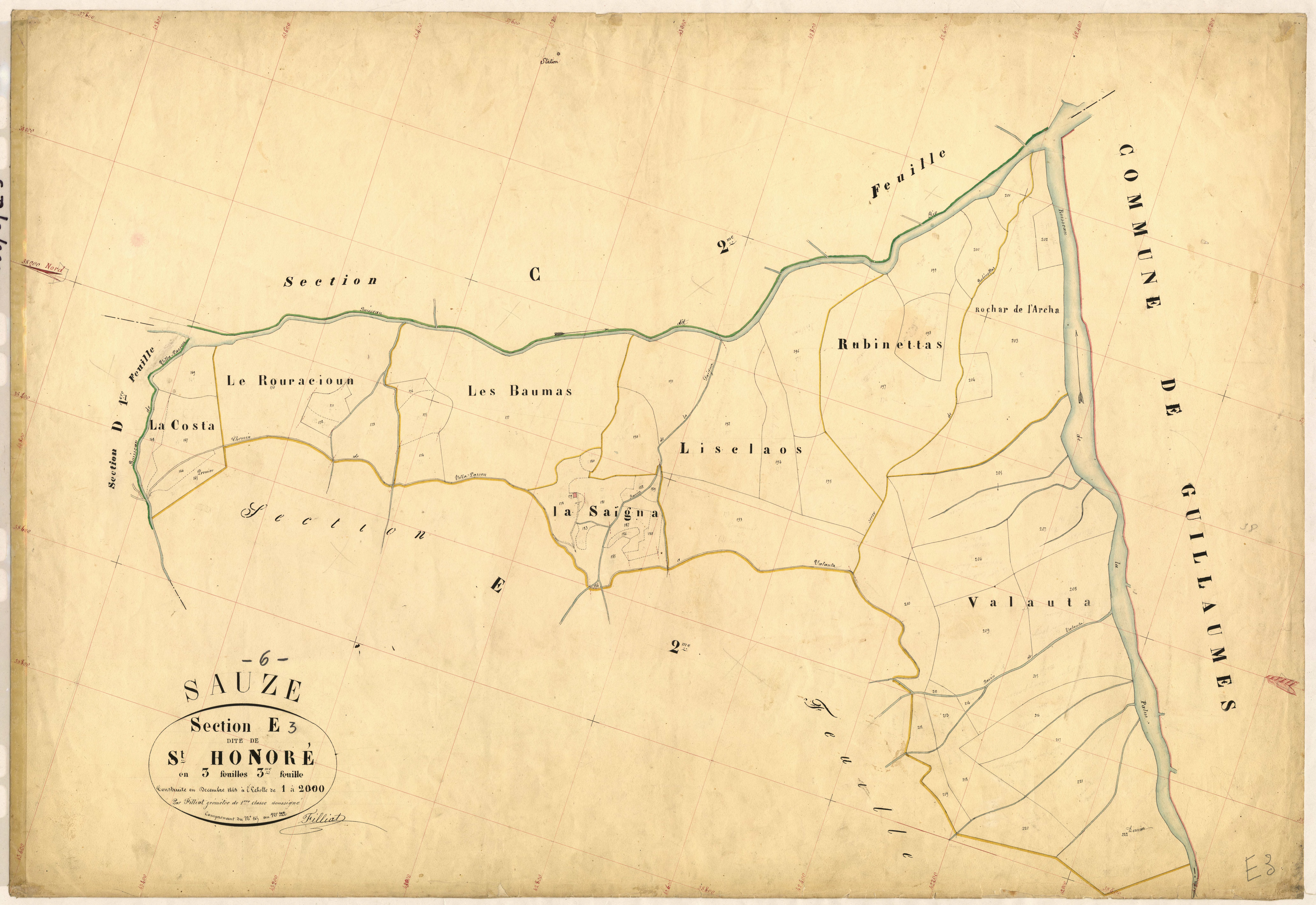 Saint-Honoré. - Plan de section, E3