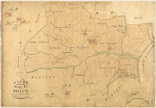 Moulins. - Plan de section, D1