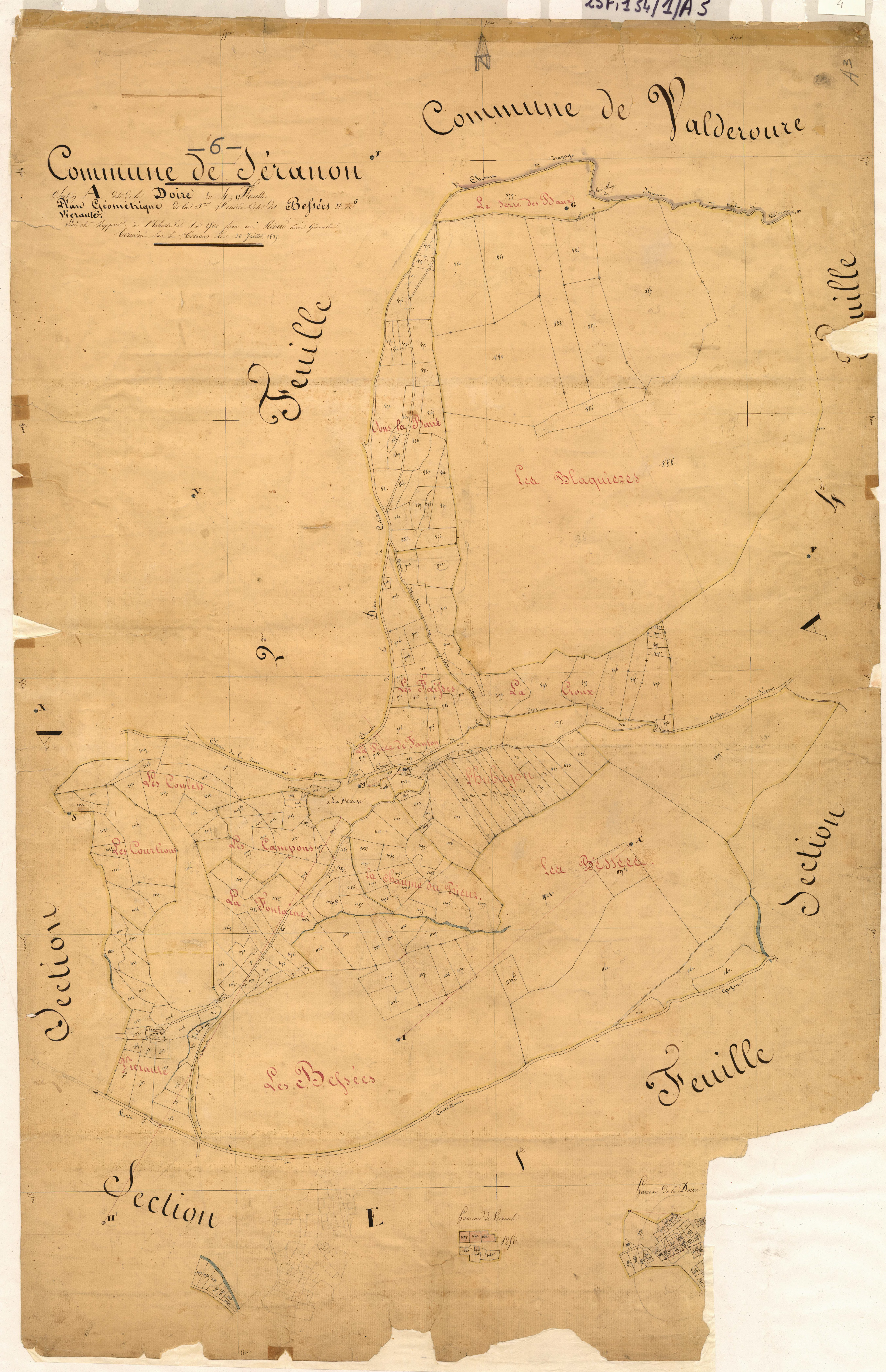 La Doire, les Bessées et Vièraute. - Plan de section, A3
