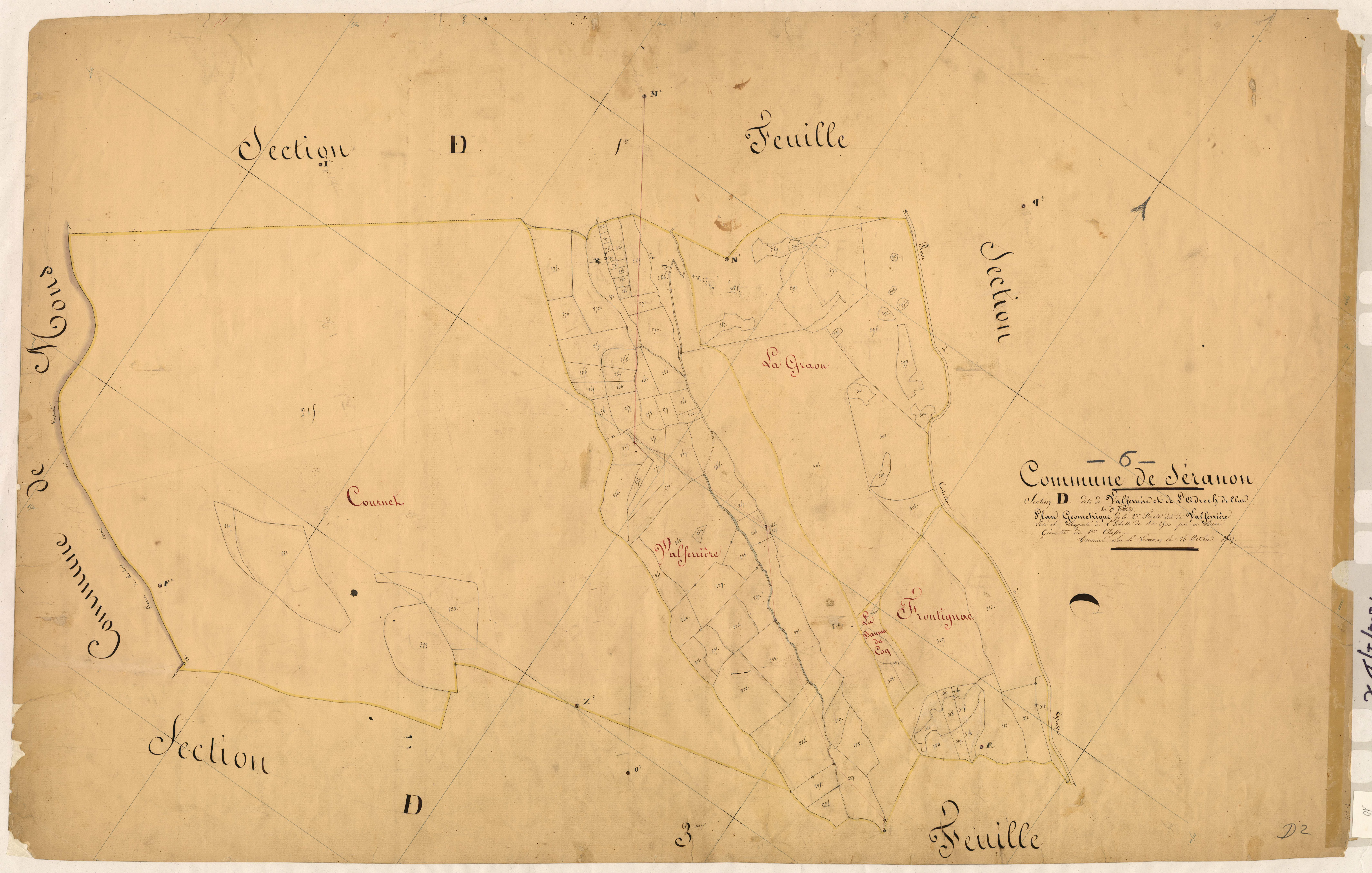 Valferrière et l'Adrech de Clar, Valferrière. - Plan de section, D2