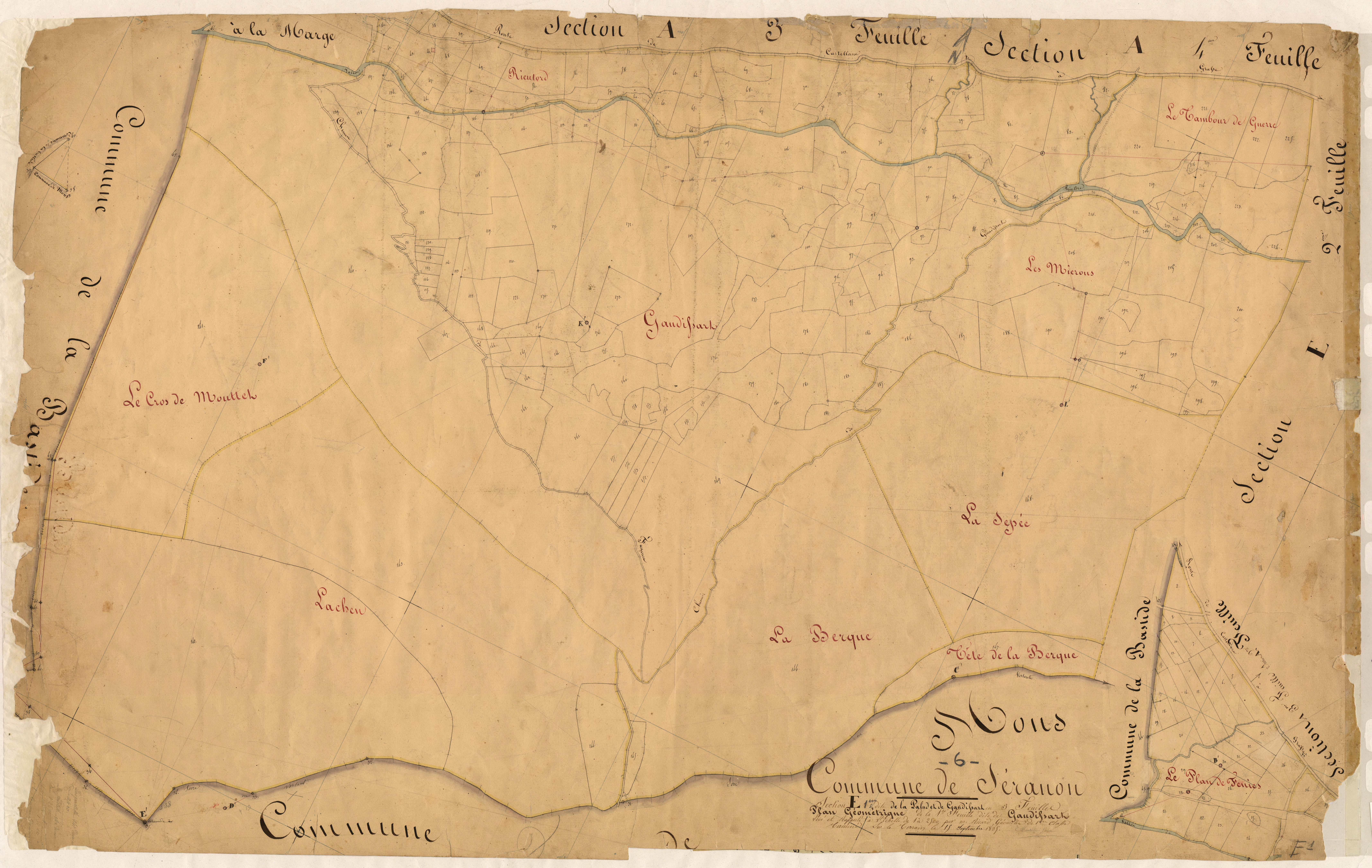 La Palud et Gaudissart, Gaudissart. - Plan de section, E1