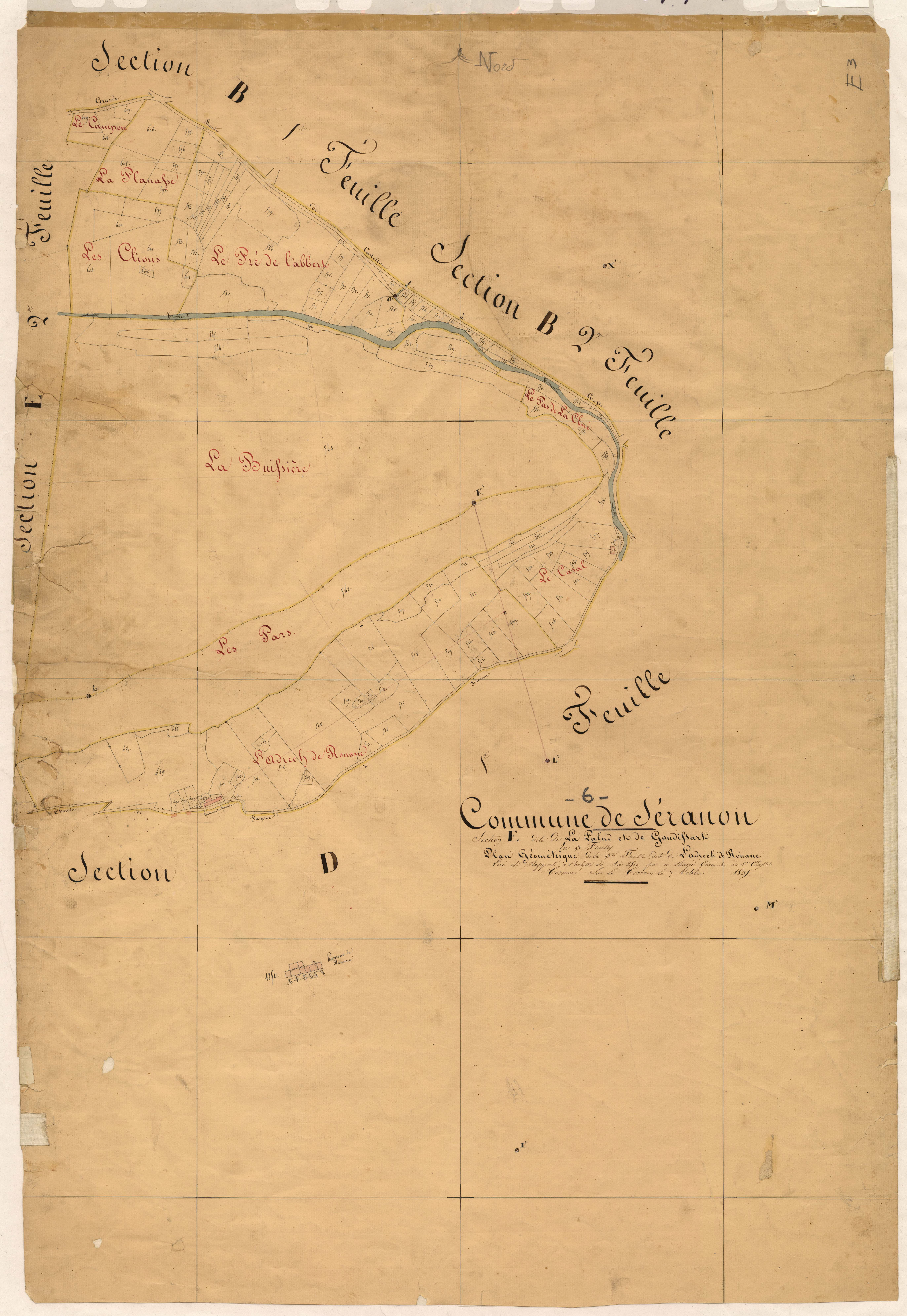 La Palud et Gaudissart, l'Adrech de Rouane. - Plan de section, E3