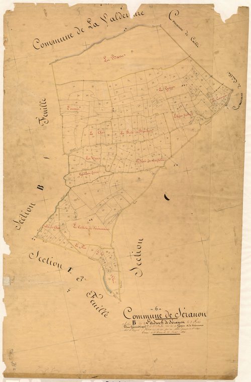 L'Adrech de Séranon, la Geyne et Sérénounas. - Plan de section, B2