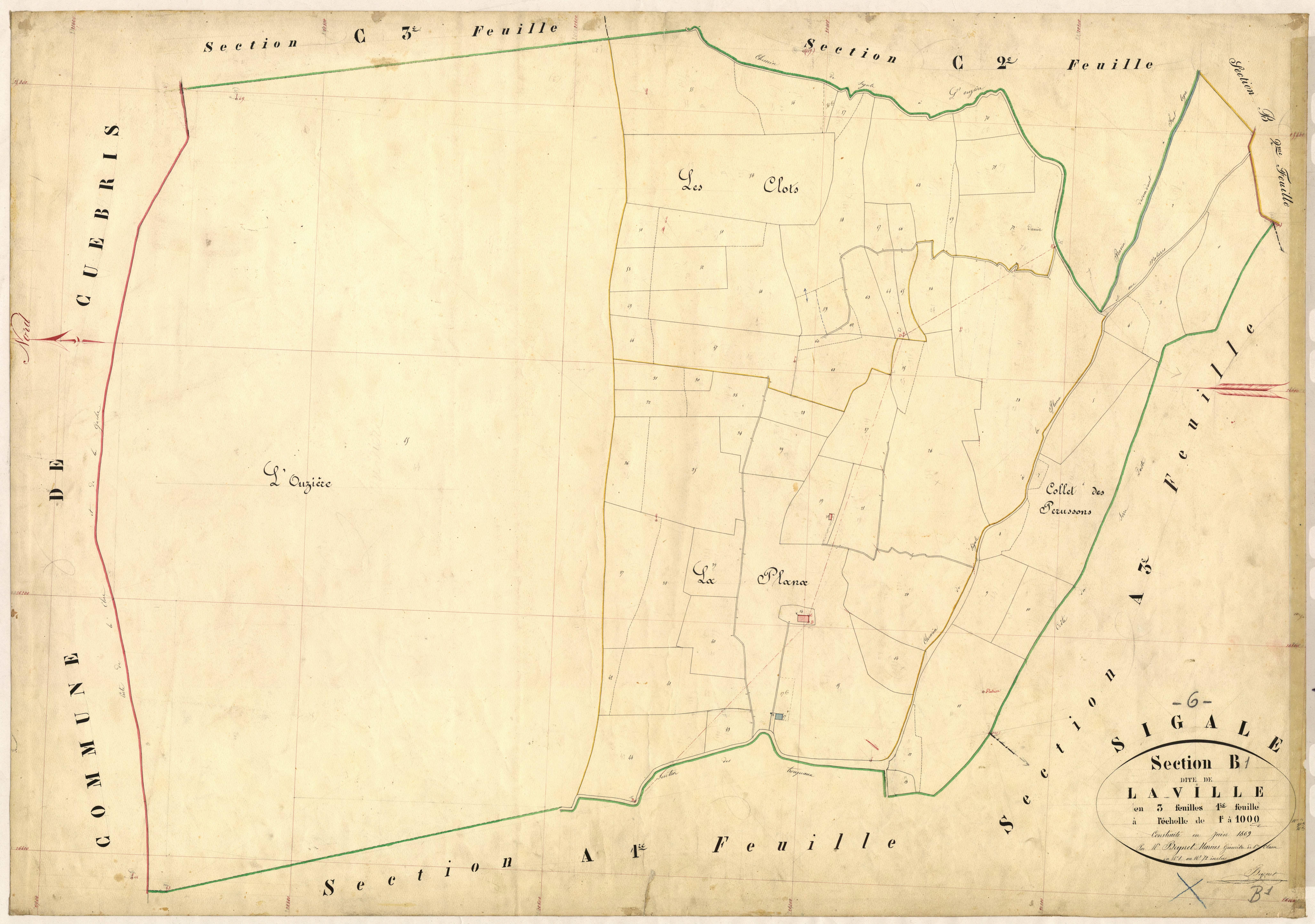 La Ville. - Plan de section, B1