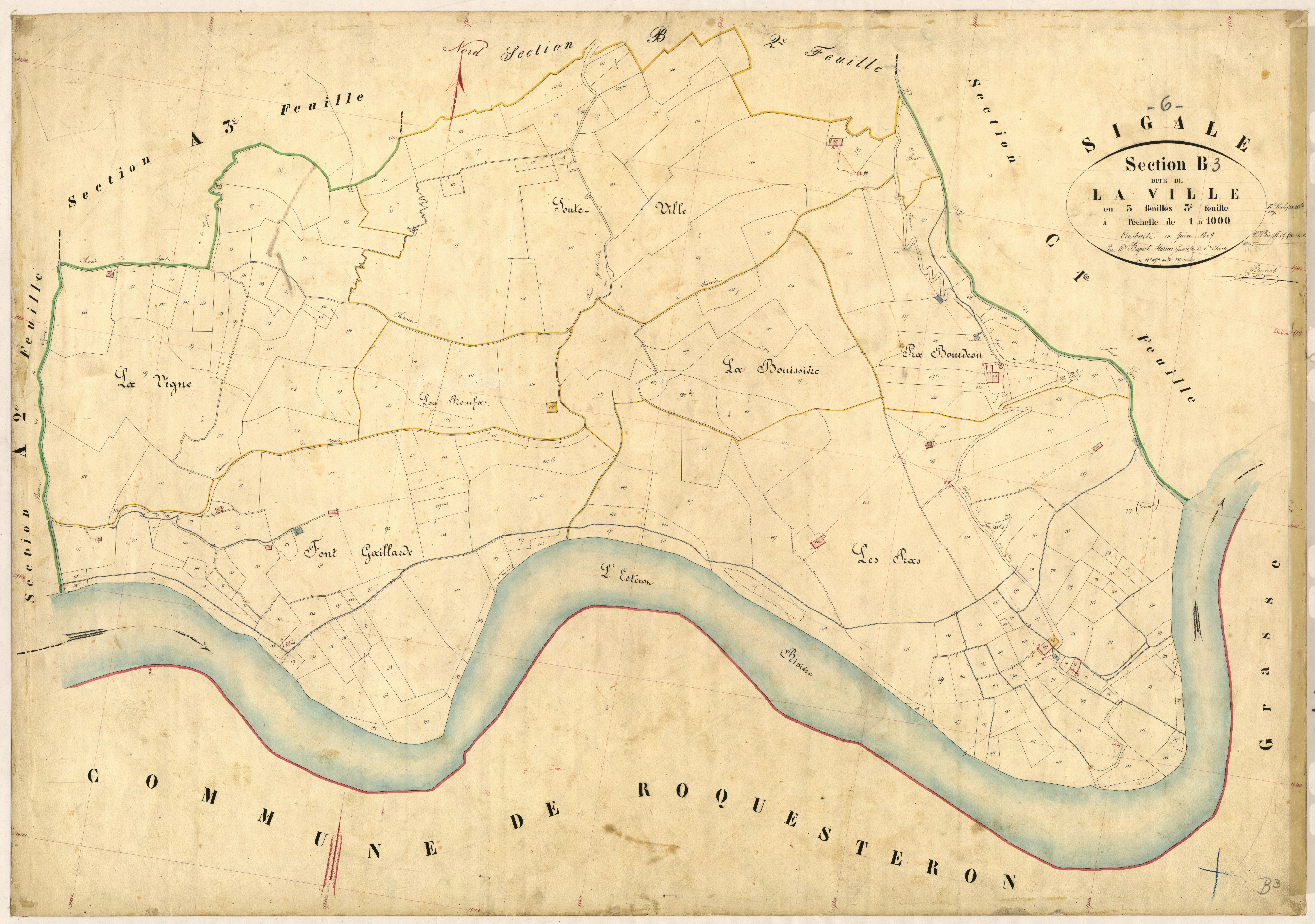 La Ville. - Plan de section, B3
