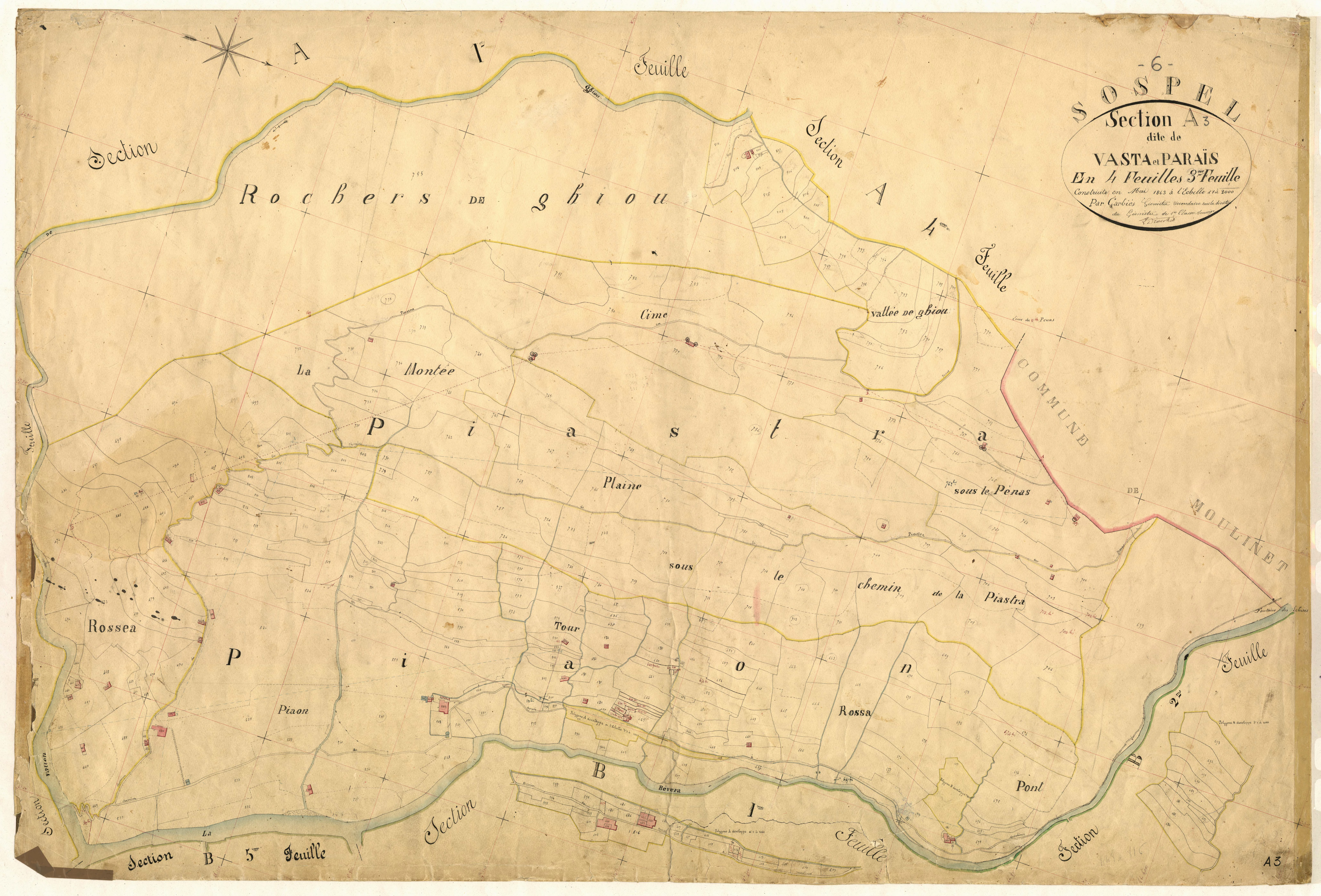 La Vasta et Paraïs. - Plan de section, A3