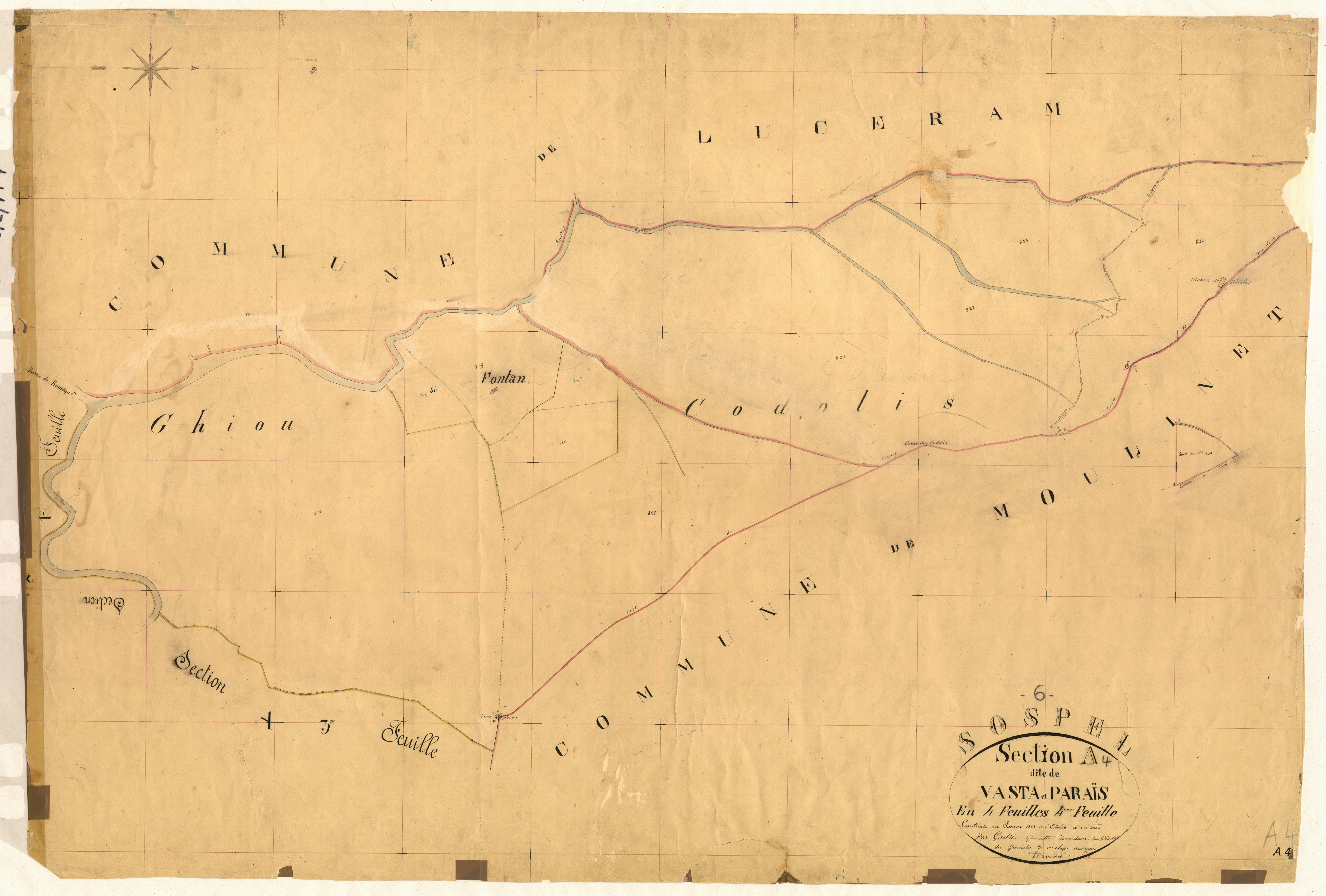 La Vasta et Paraïs. - Plan de section, A4