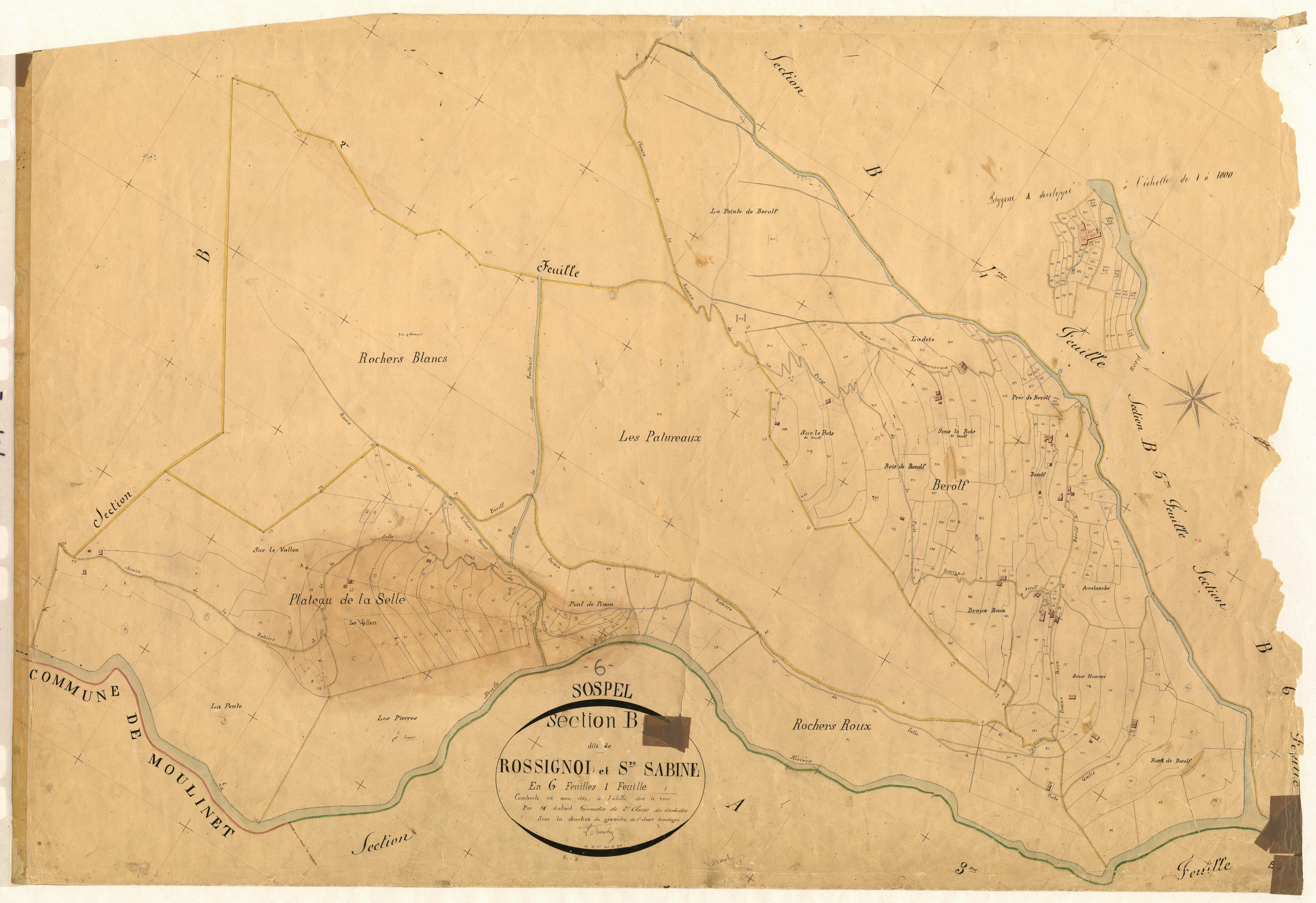 Rossignol et Sainte-Sabine. - Plan de section, B1
