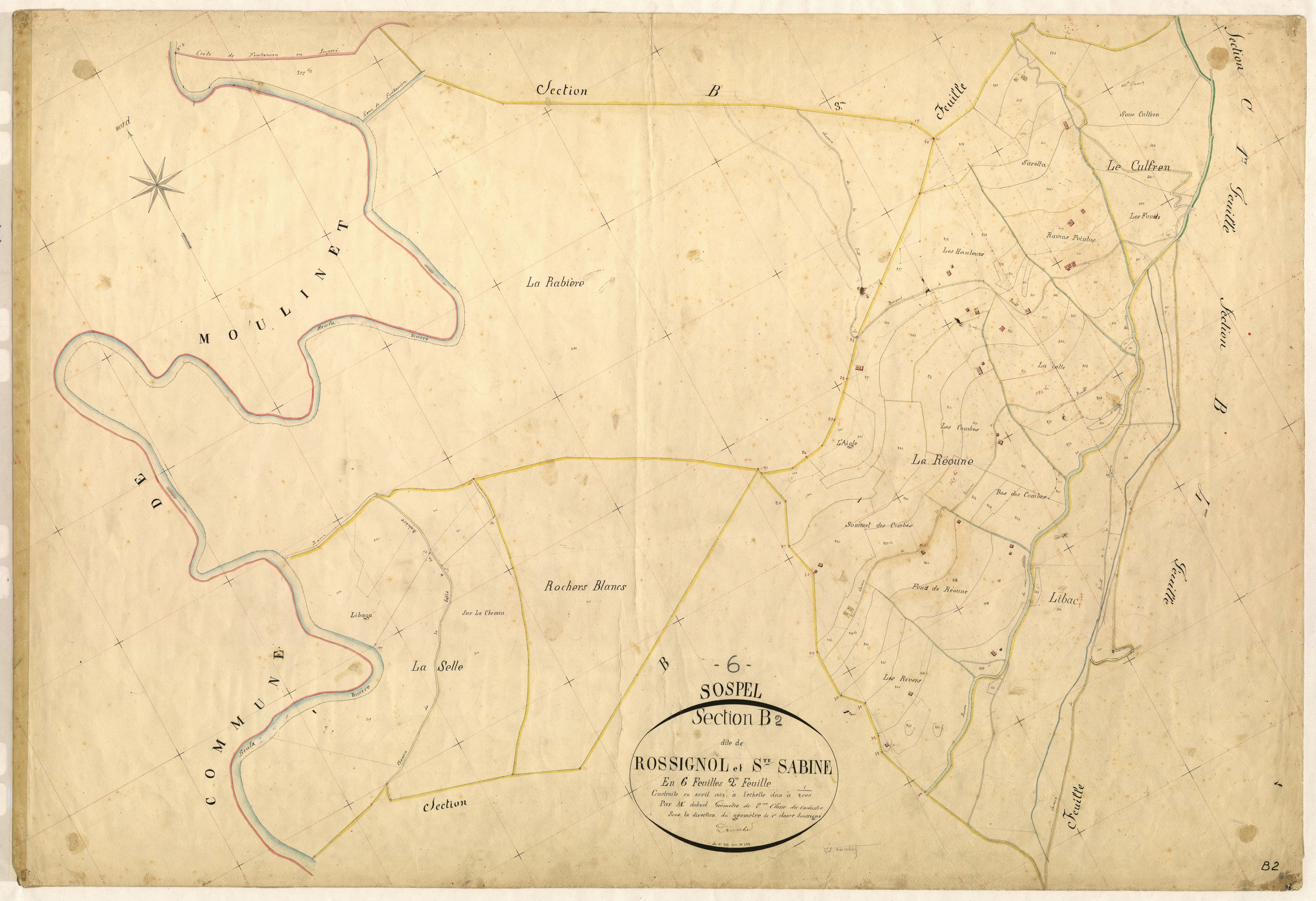 Rossignol et Sainte-Sabine. - Plan de section, B2