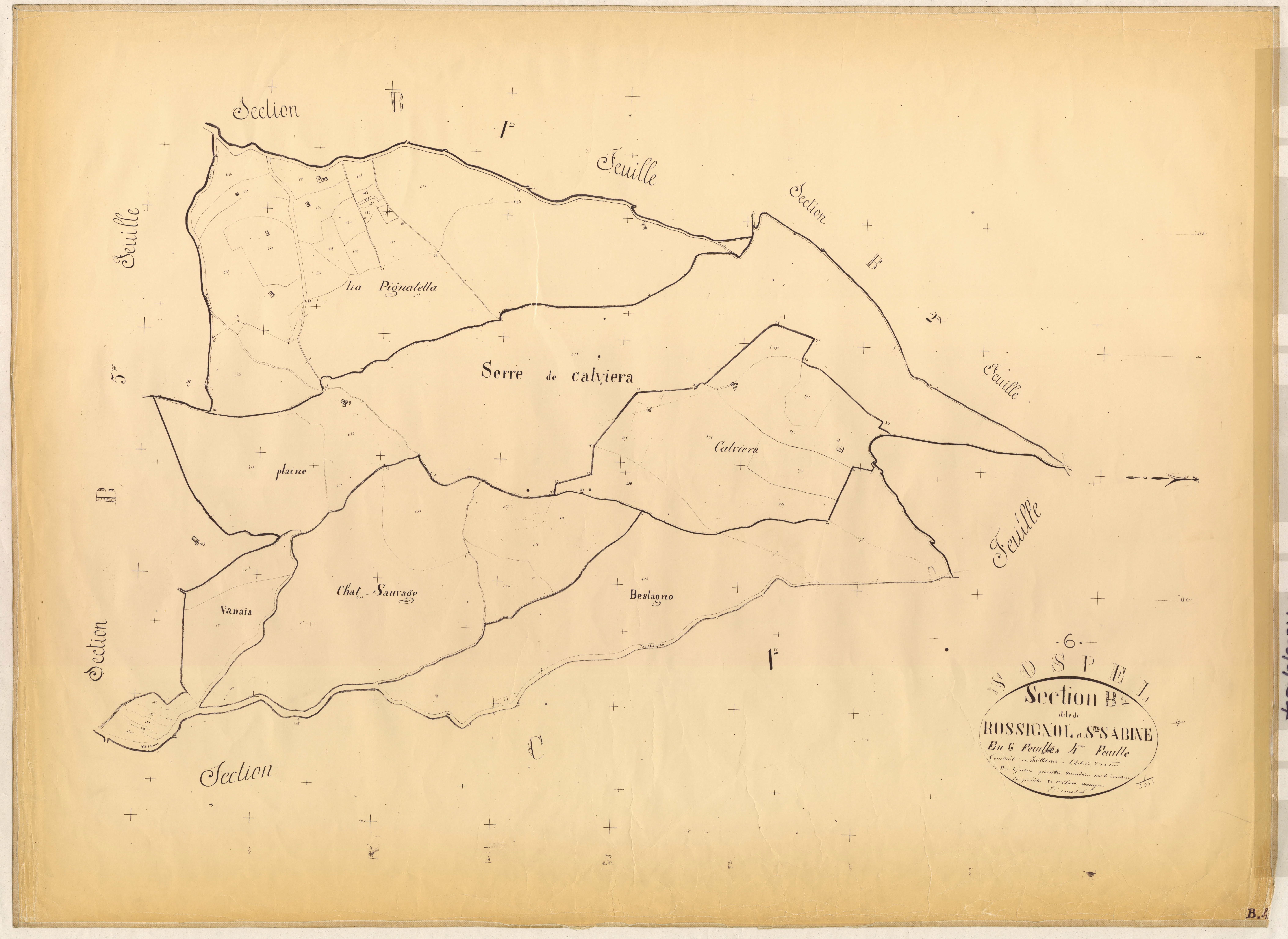Rossignol et Sainte-Sabine. - Plan de section, B4