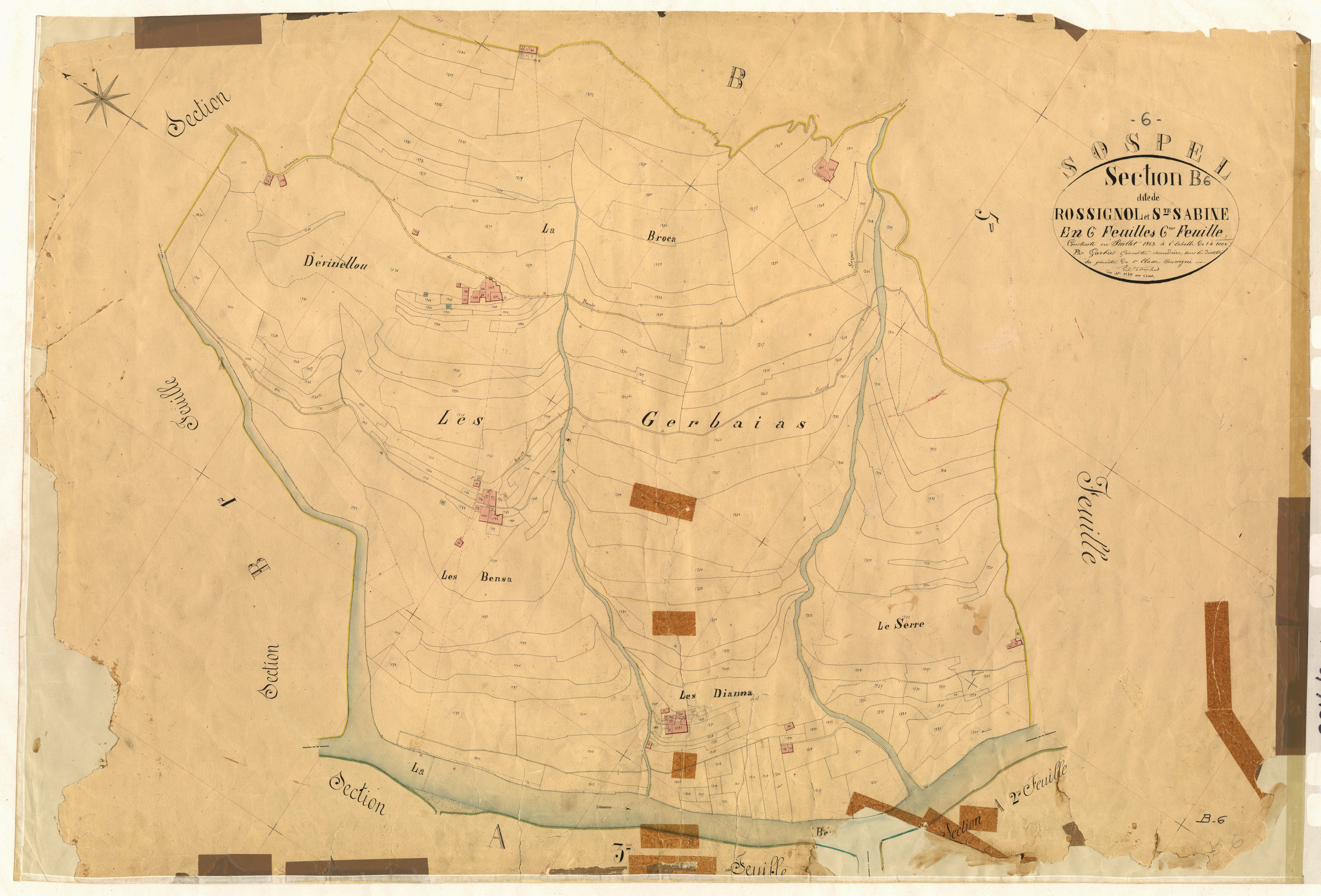 Rossignol et Sainte-Sabine. - Plan de section, B6