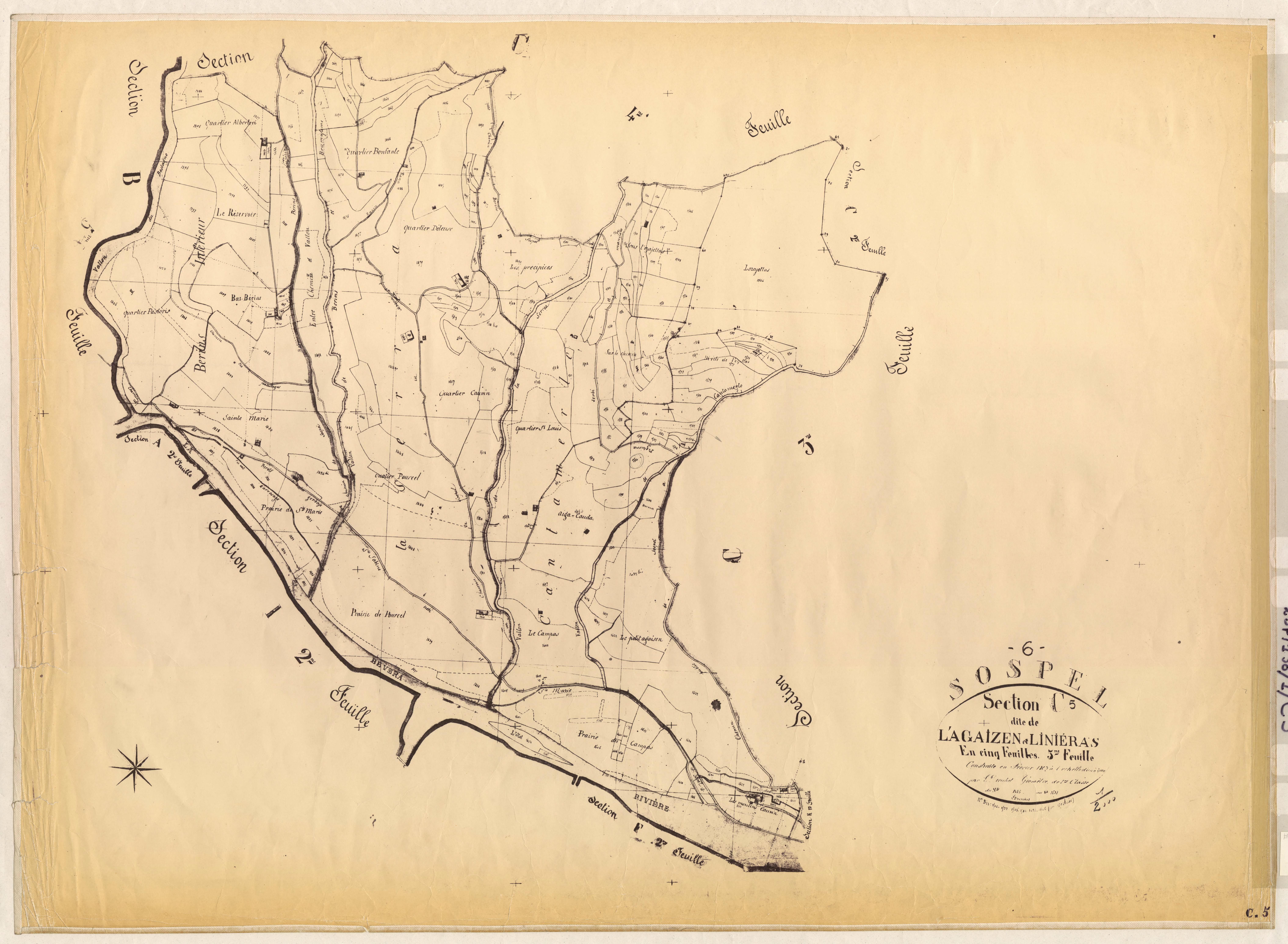 L'Agaïzen et Linieras. - Plan de section, C5