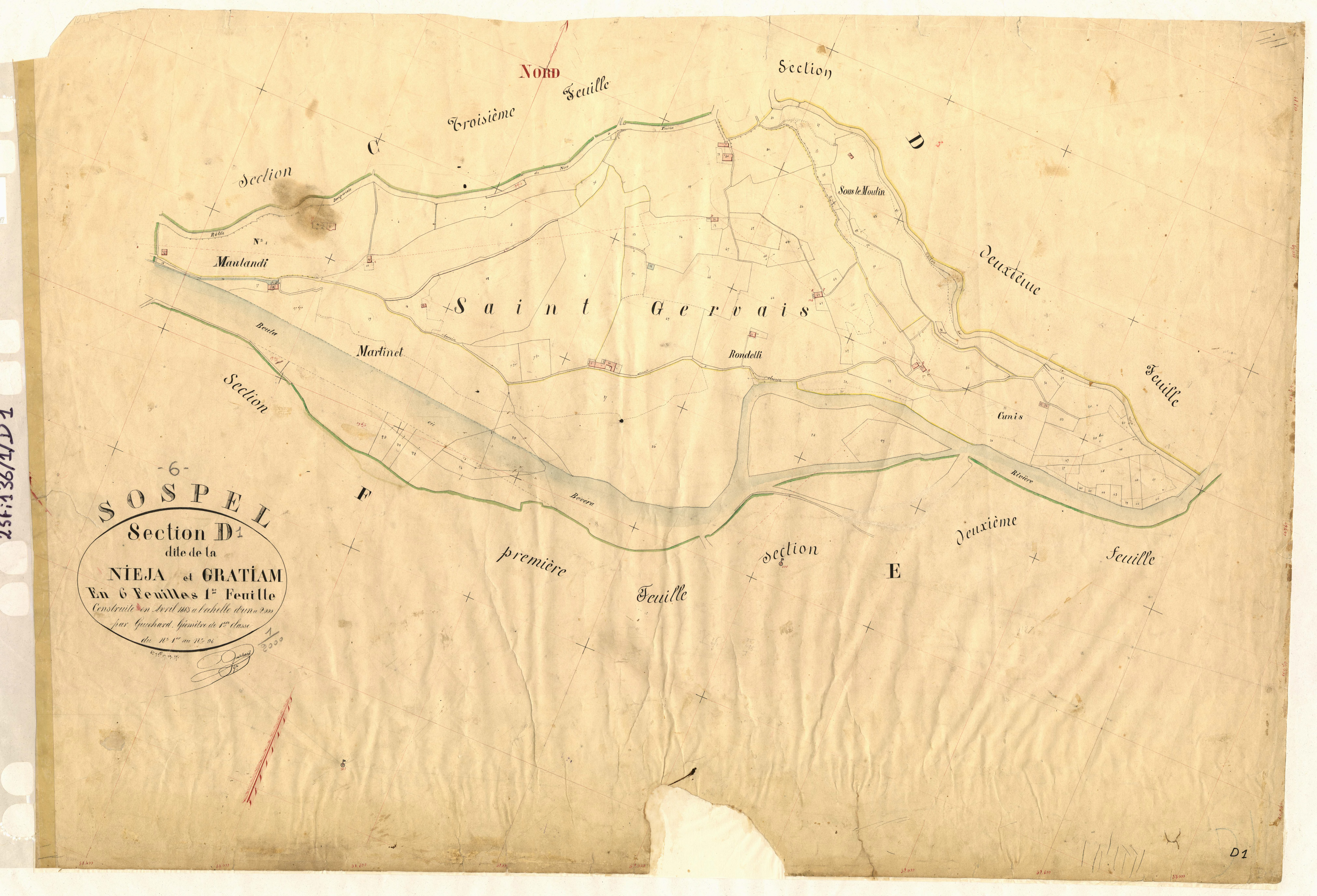 La Nieja et Gratiam. - Plan de section, D1