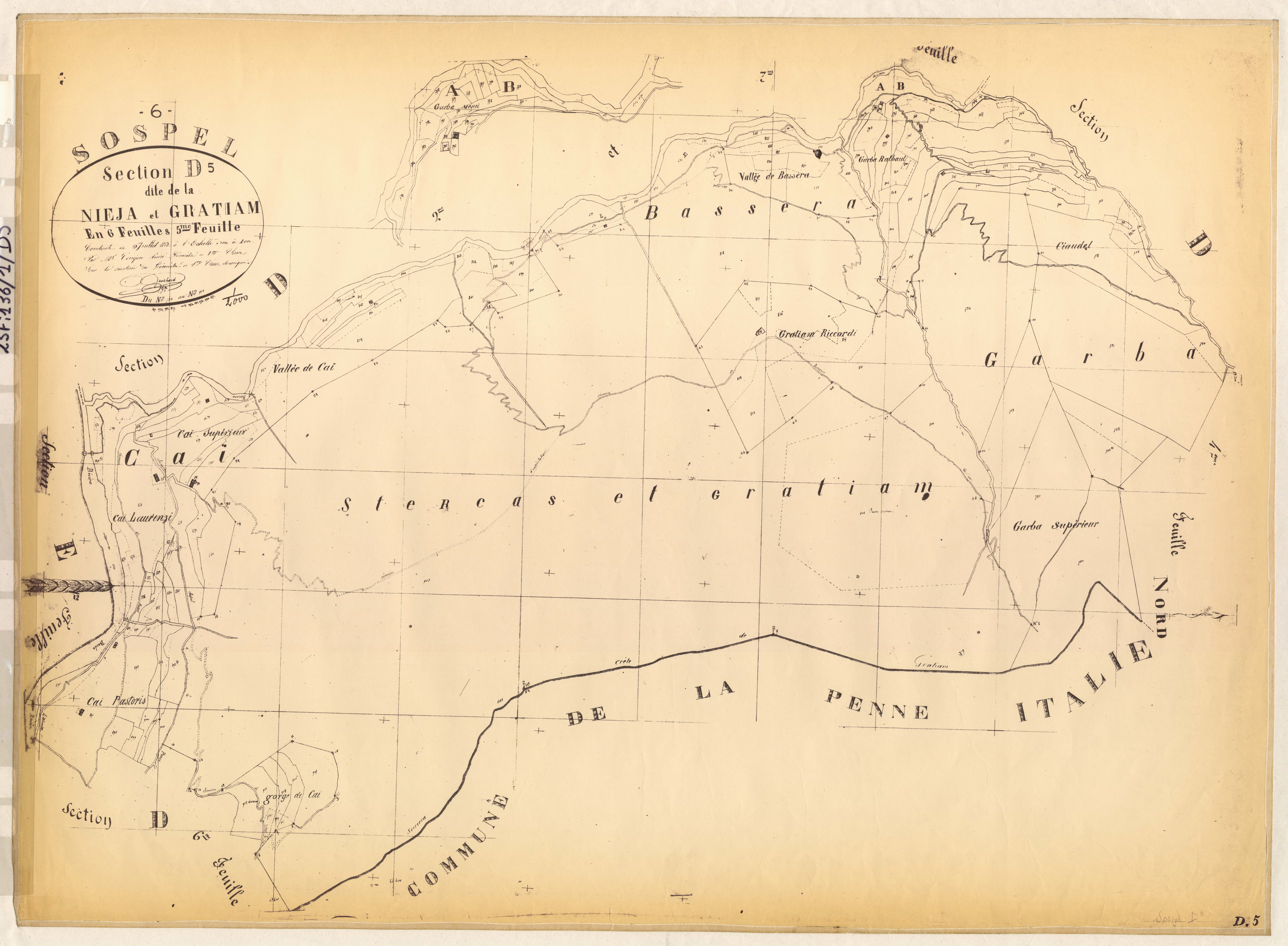La Nieja et Gratiam. - Plan de section, D5