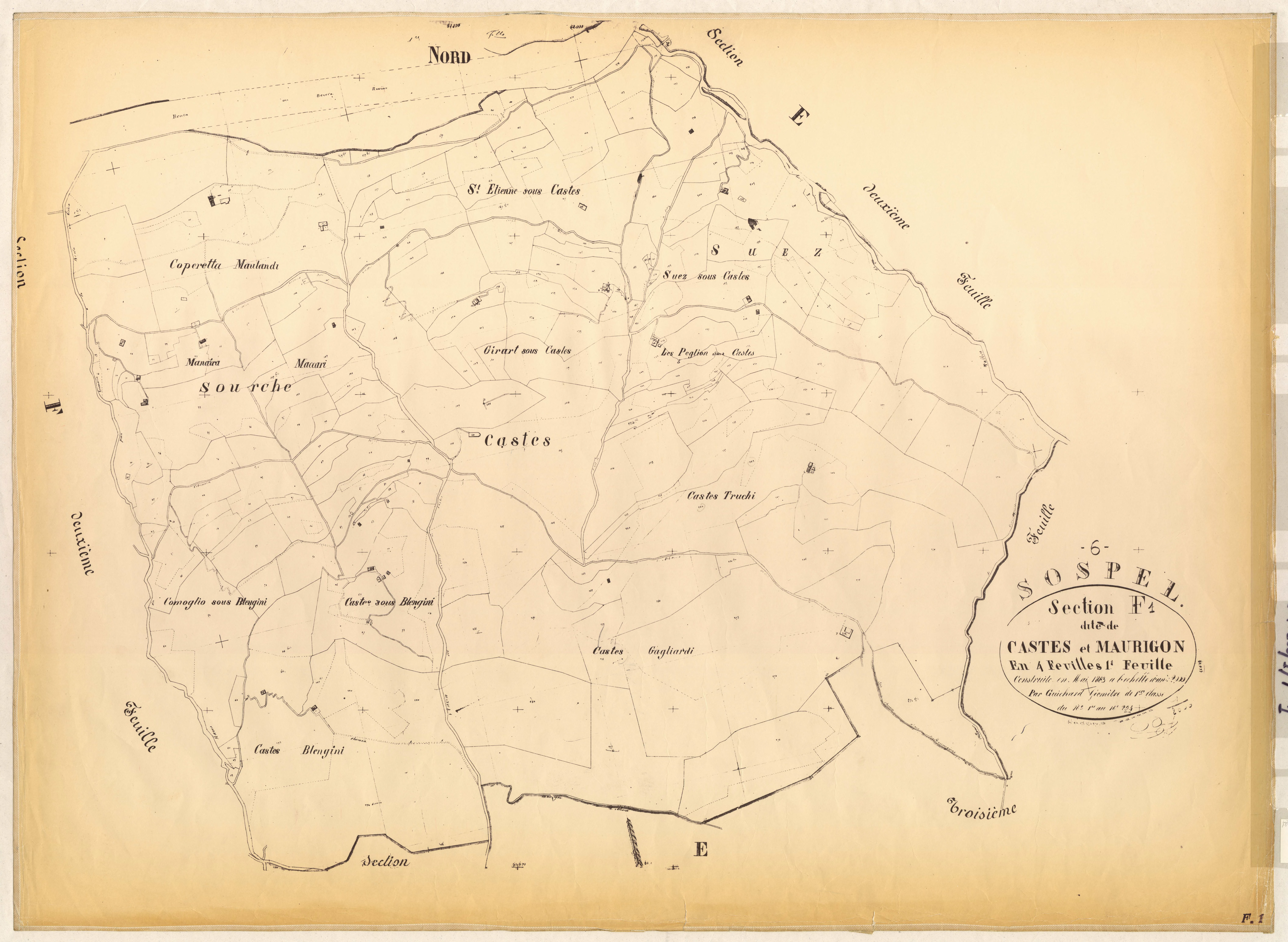 Castes et Maurigon. - Plan de section, F1