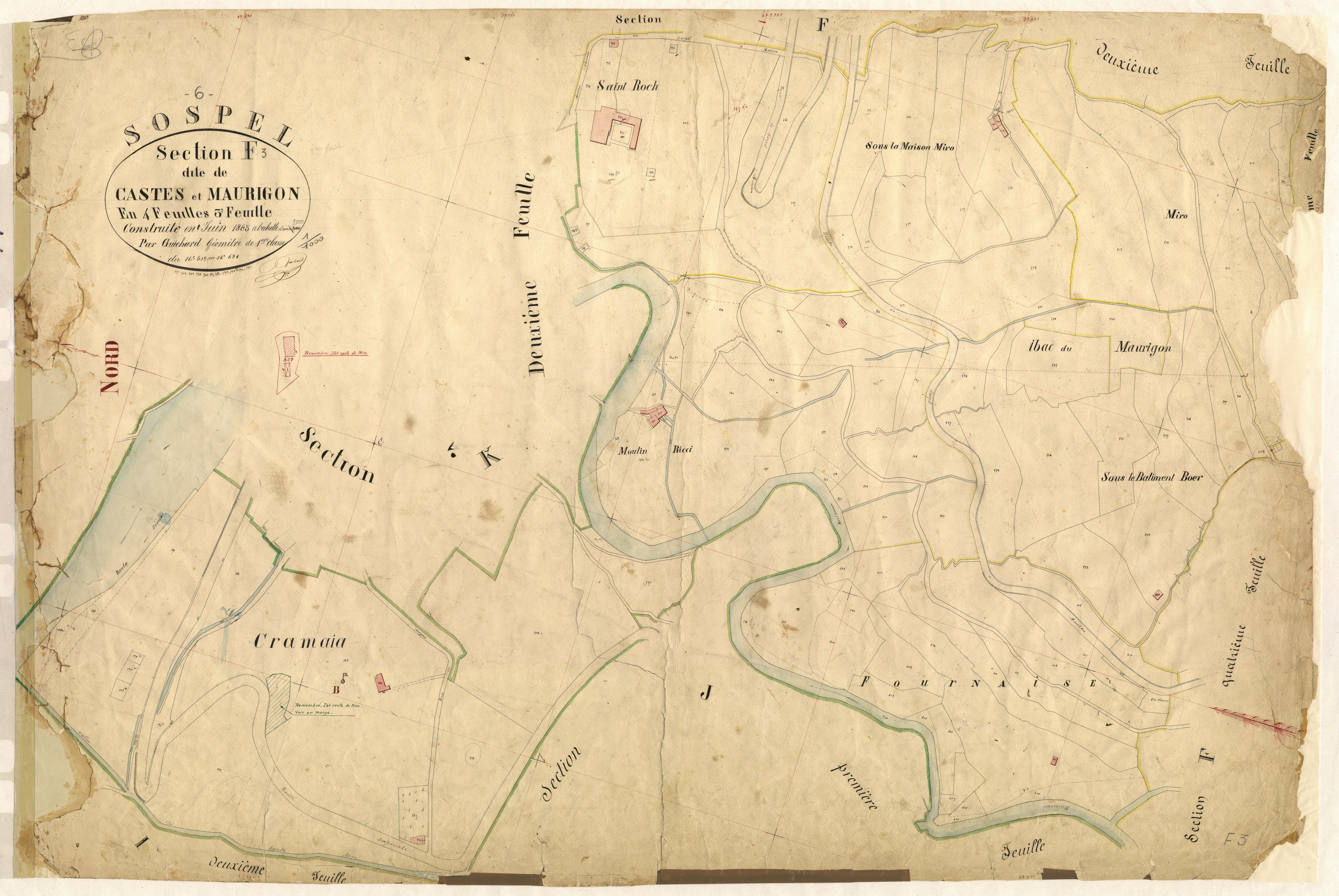 Castes et Maurigon. - Plan de section, F3