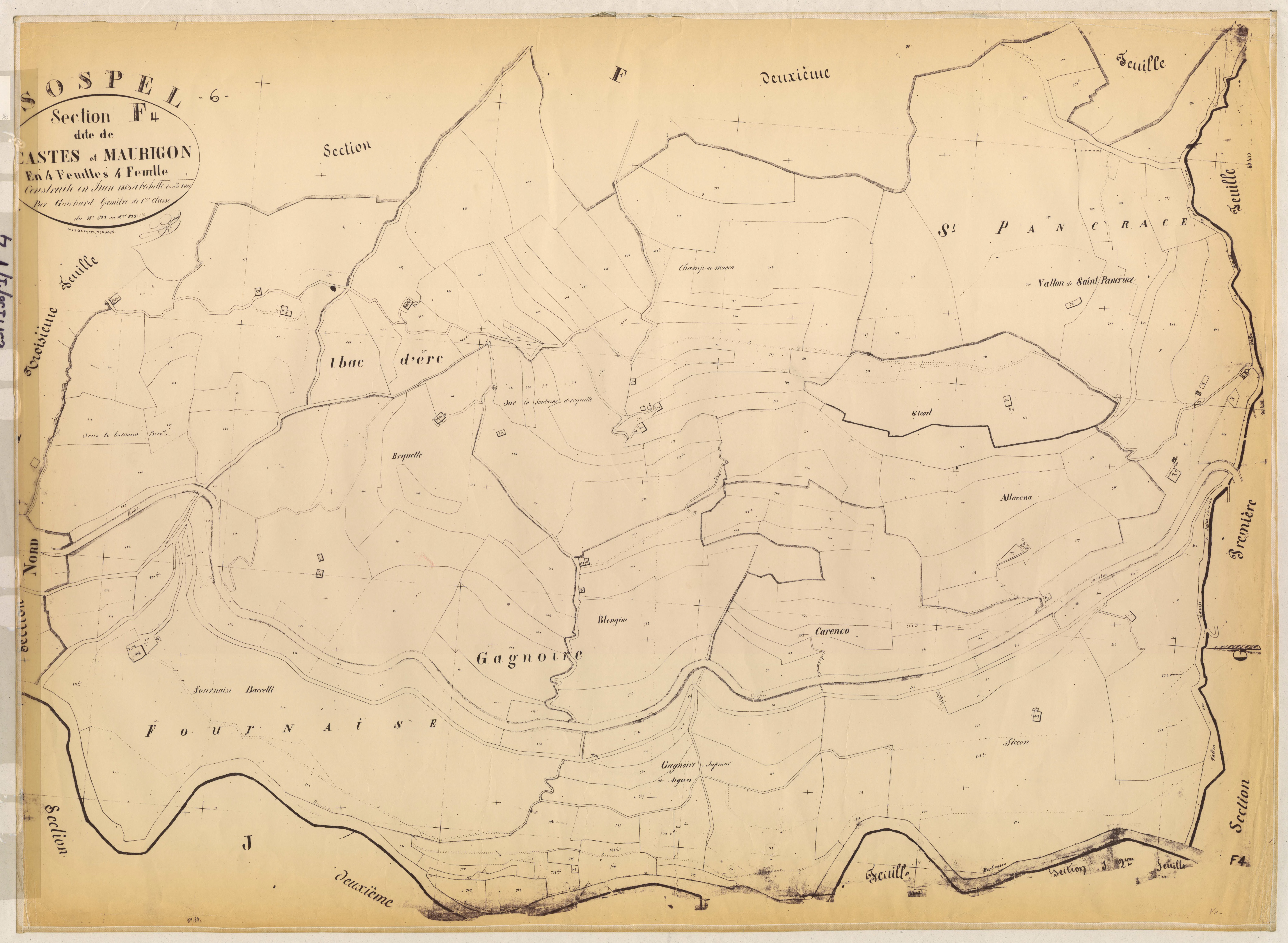 Castes et Maurigon. - Plan de section, F4