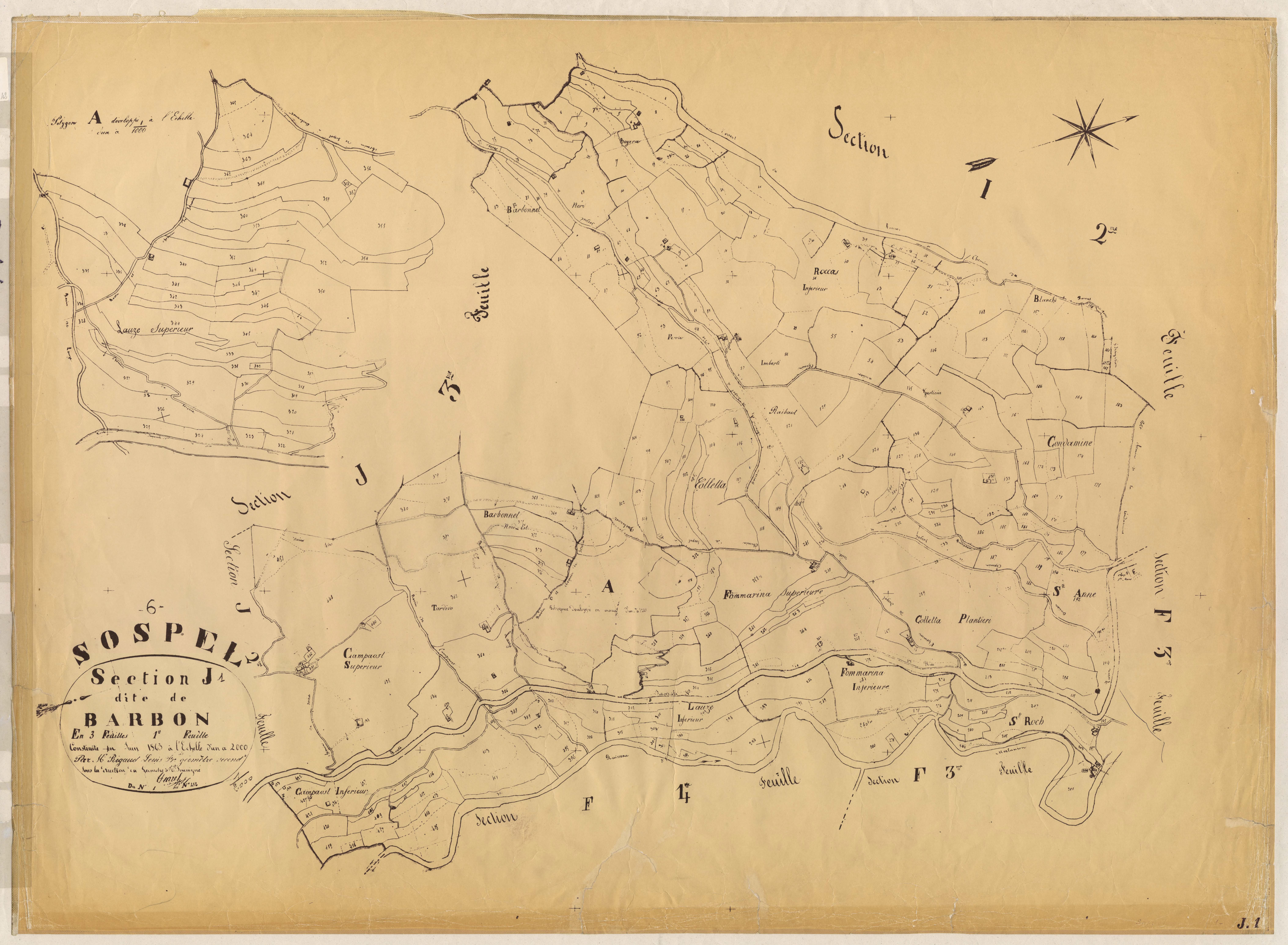 Barbon. - Plan de section, J1
