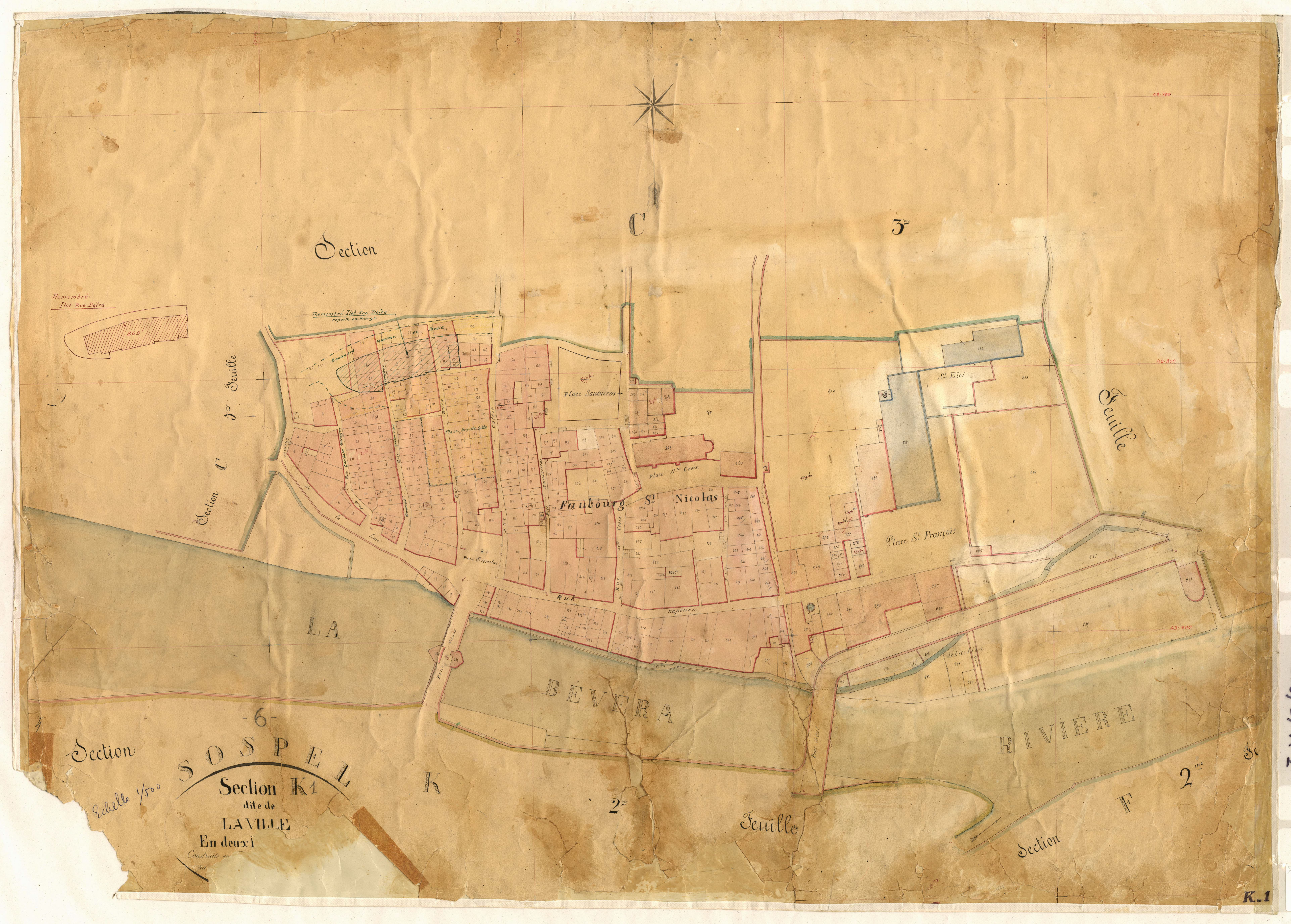 La Ville. - Plan de section, K1