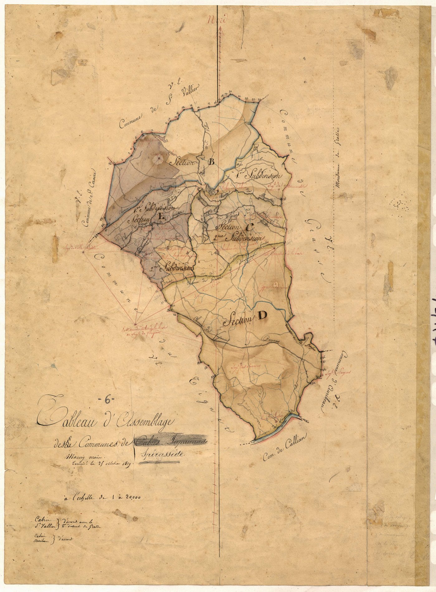 Tableau d'assemblage : origine Cabris. - TA