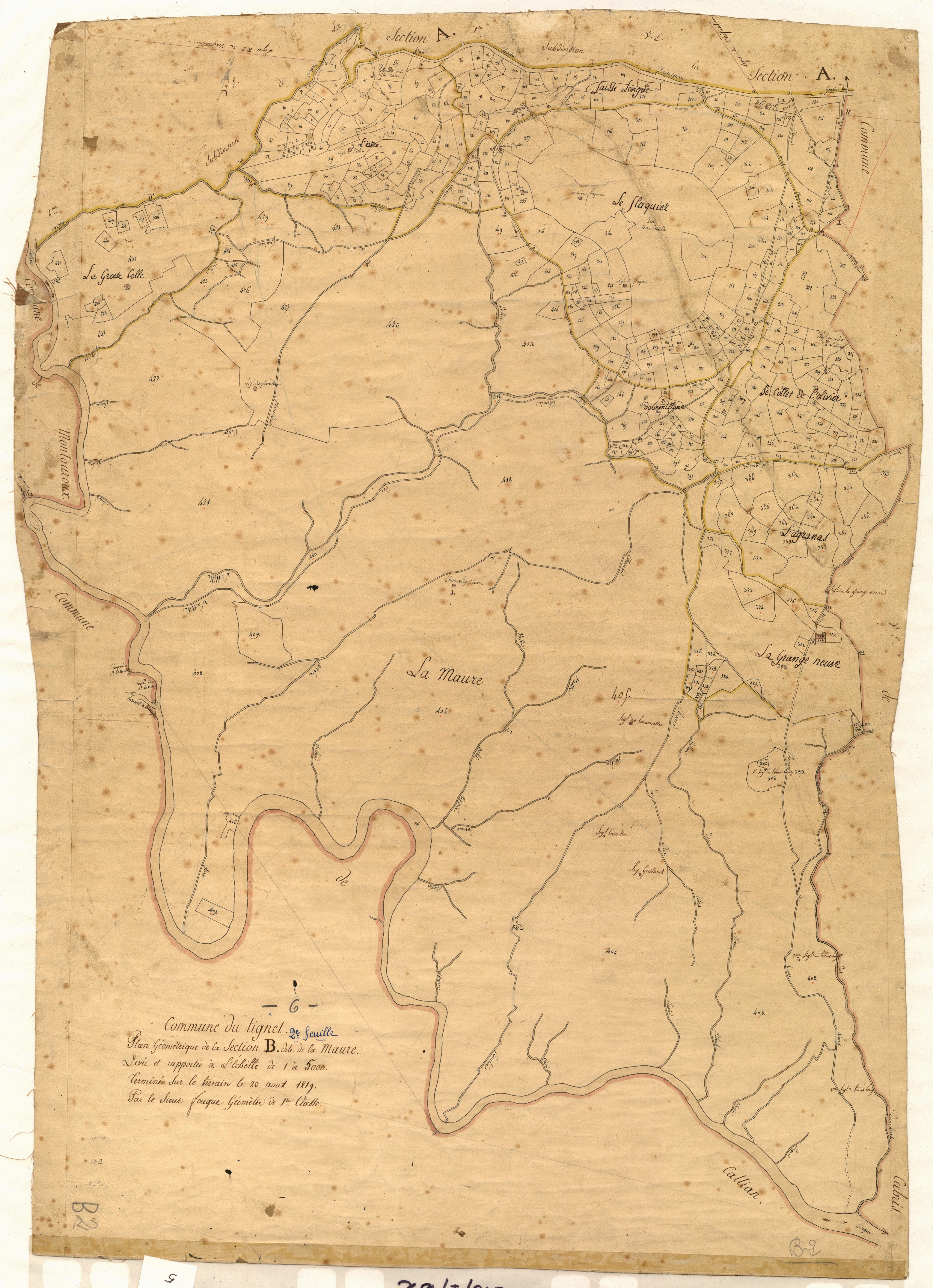 La Maure. - Plan de section, B