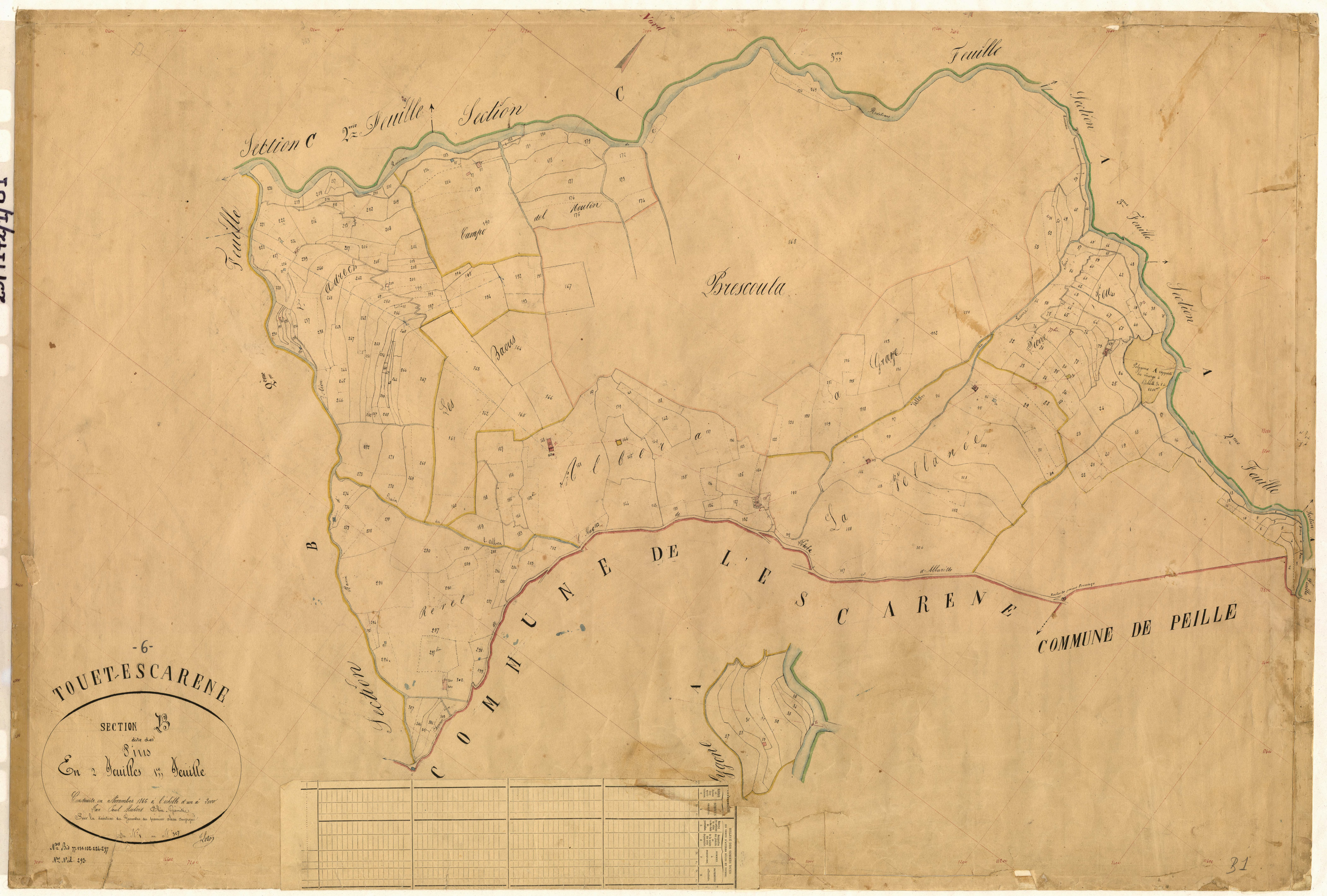 Les Pins. - Plan de section, B1