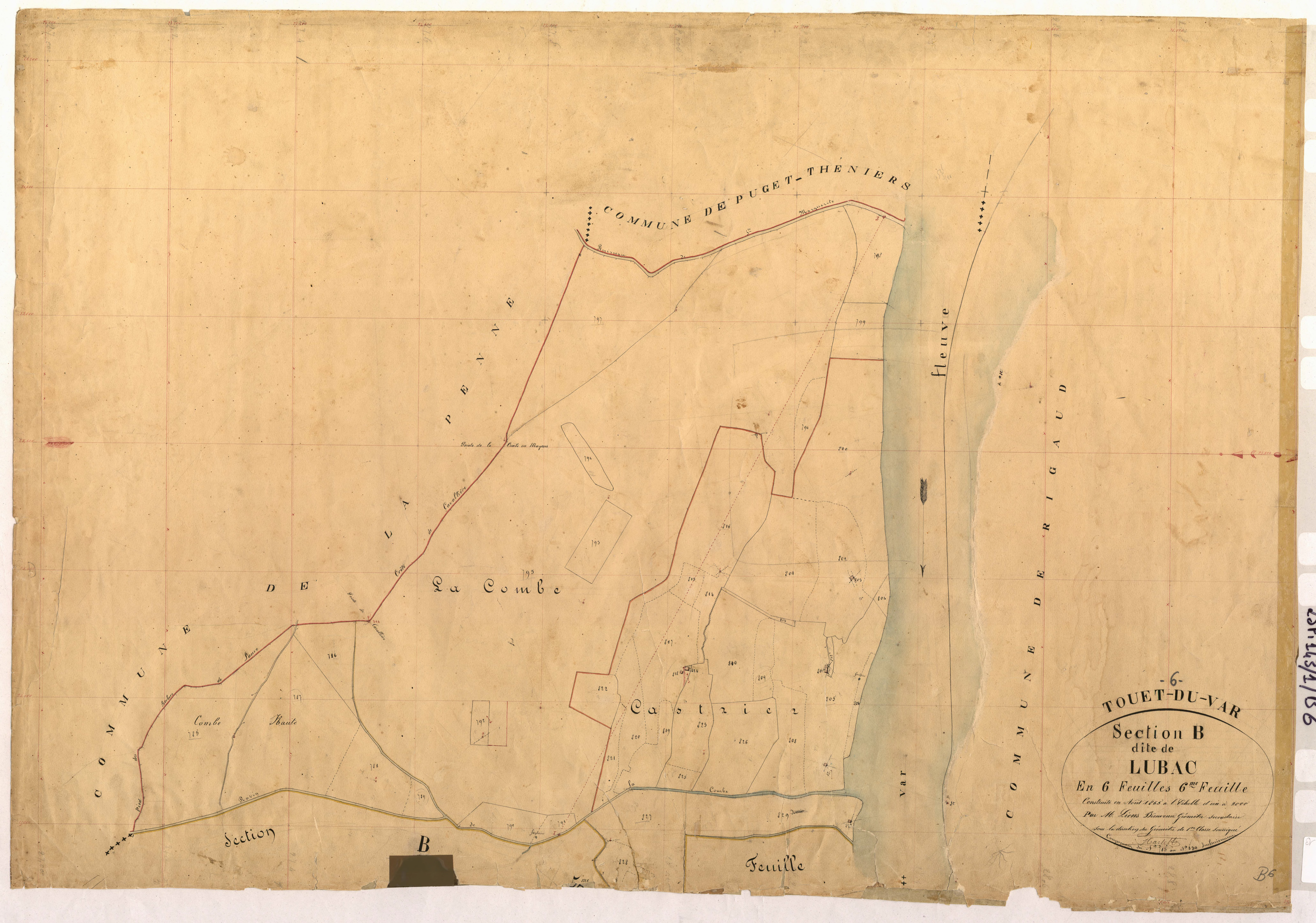 Lubac. - Plan de section, B6