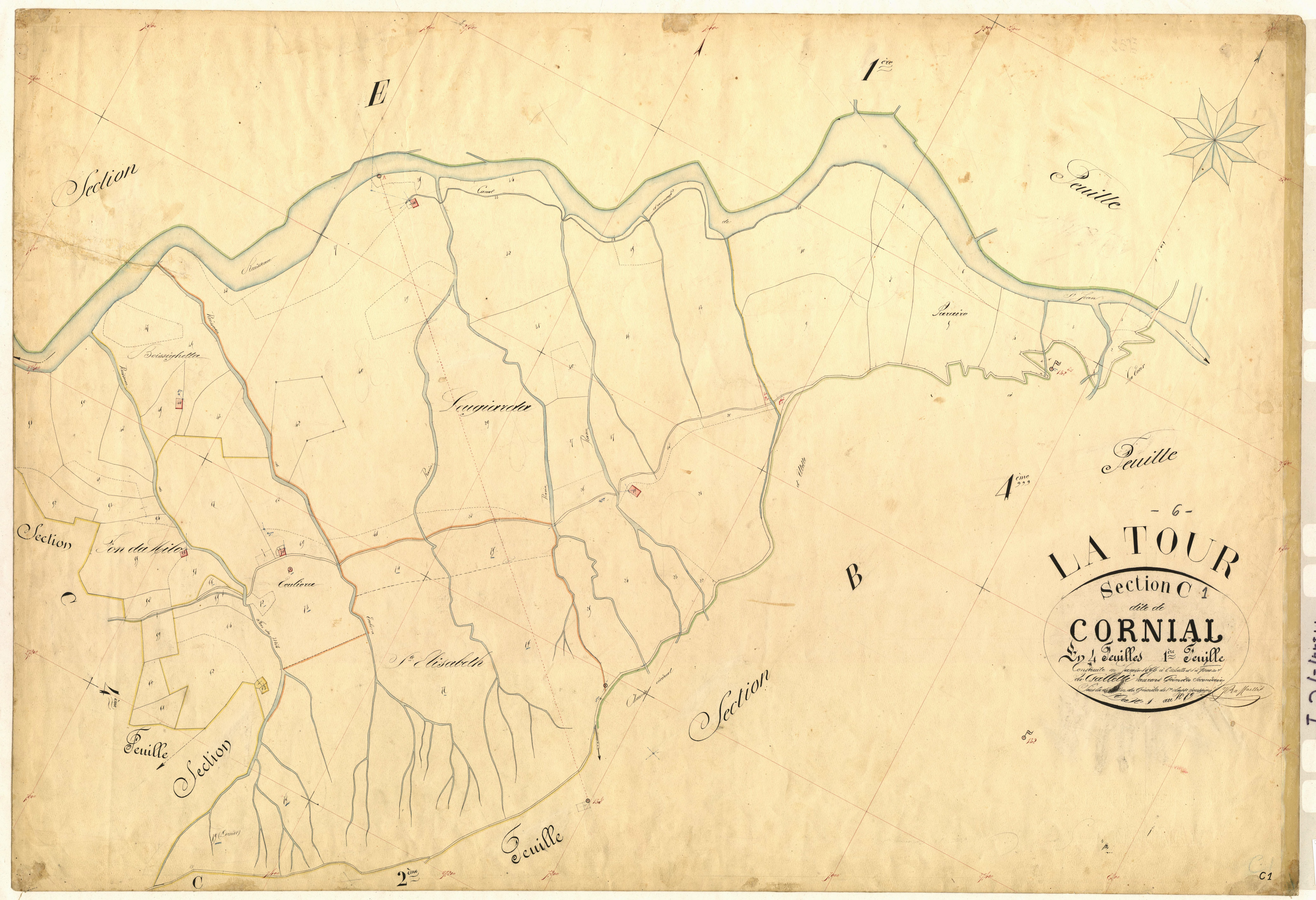 Cornial. - Plan de section, C1