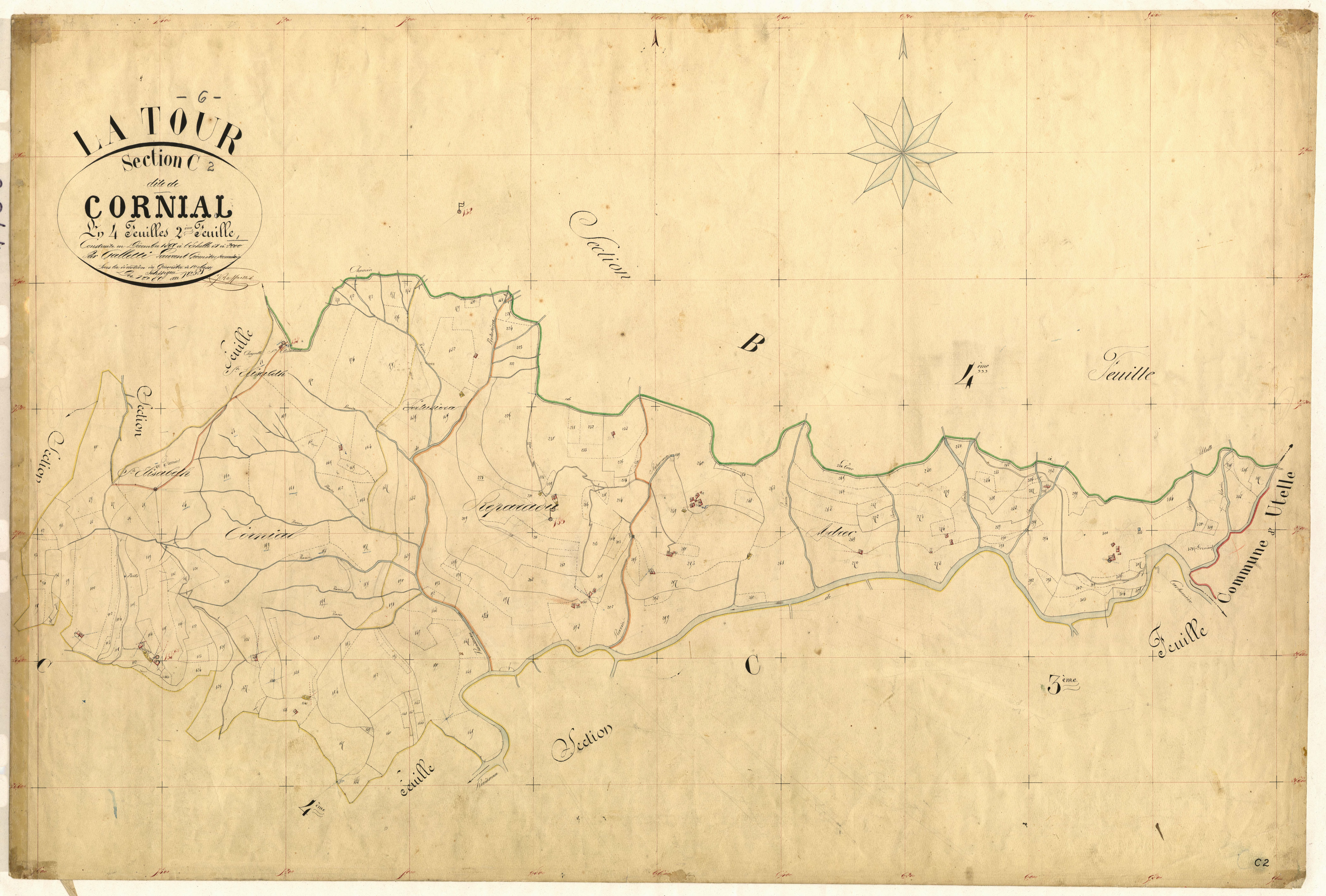 Cornial. - Plan de section, C2