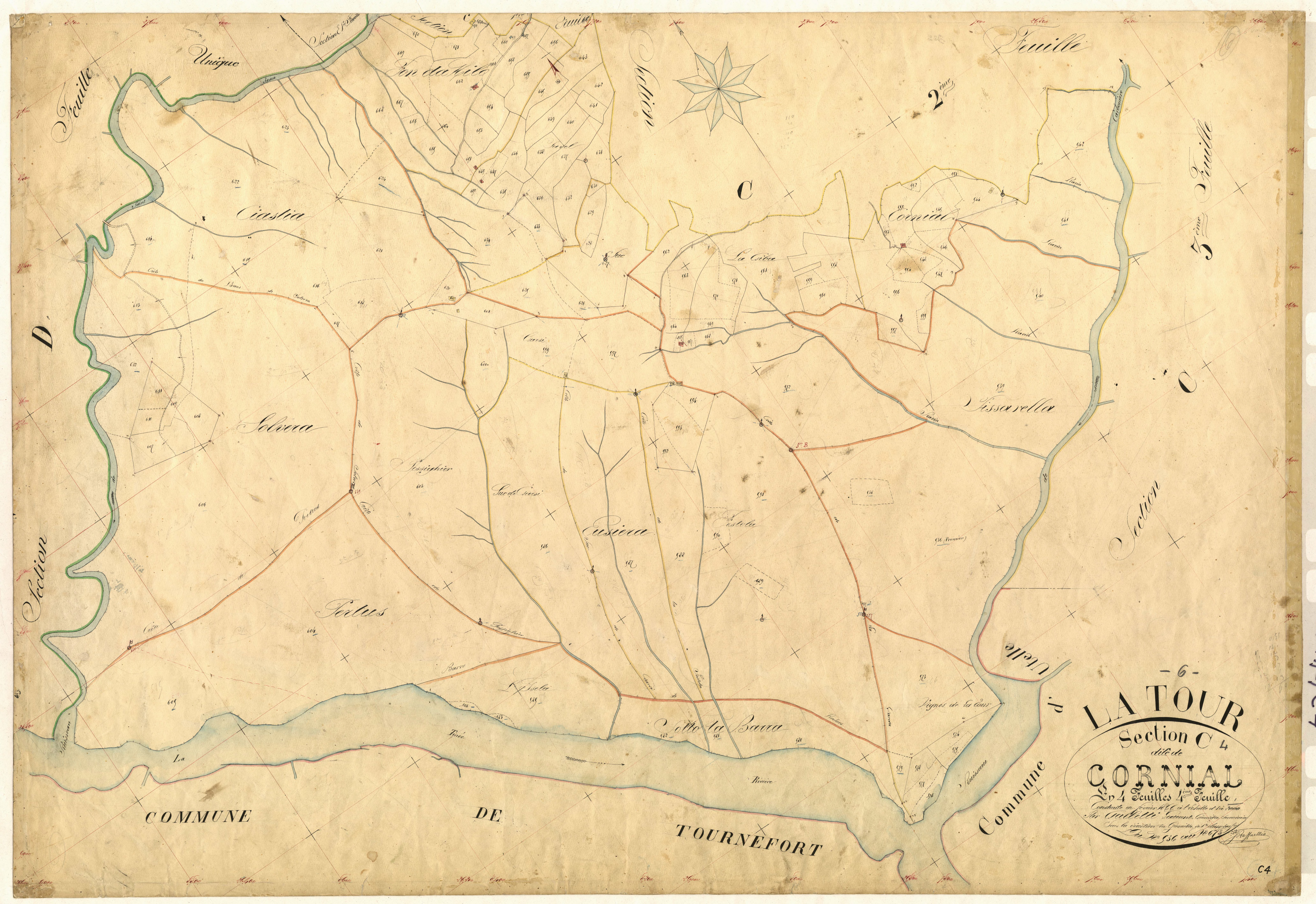 Cornial. - Plan de section, C4
